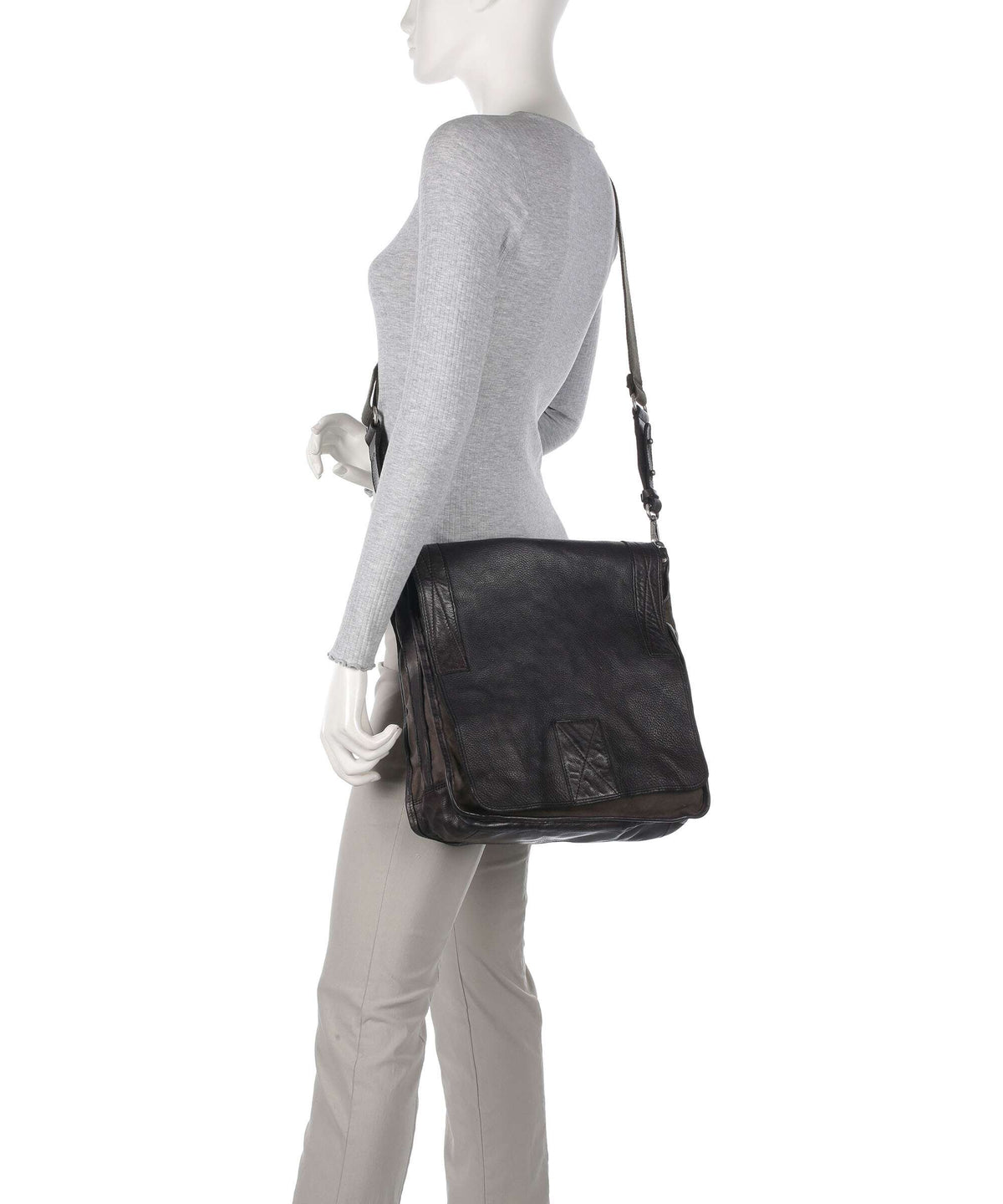 Campomaggi Messenger bag verde militare/grigio