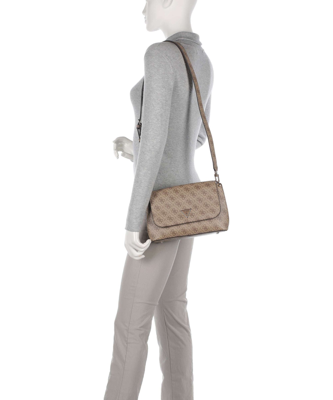 Guess Meridian Crossbody bag latte logo