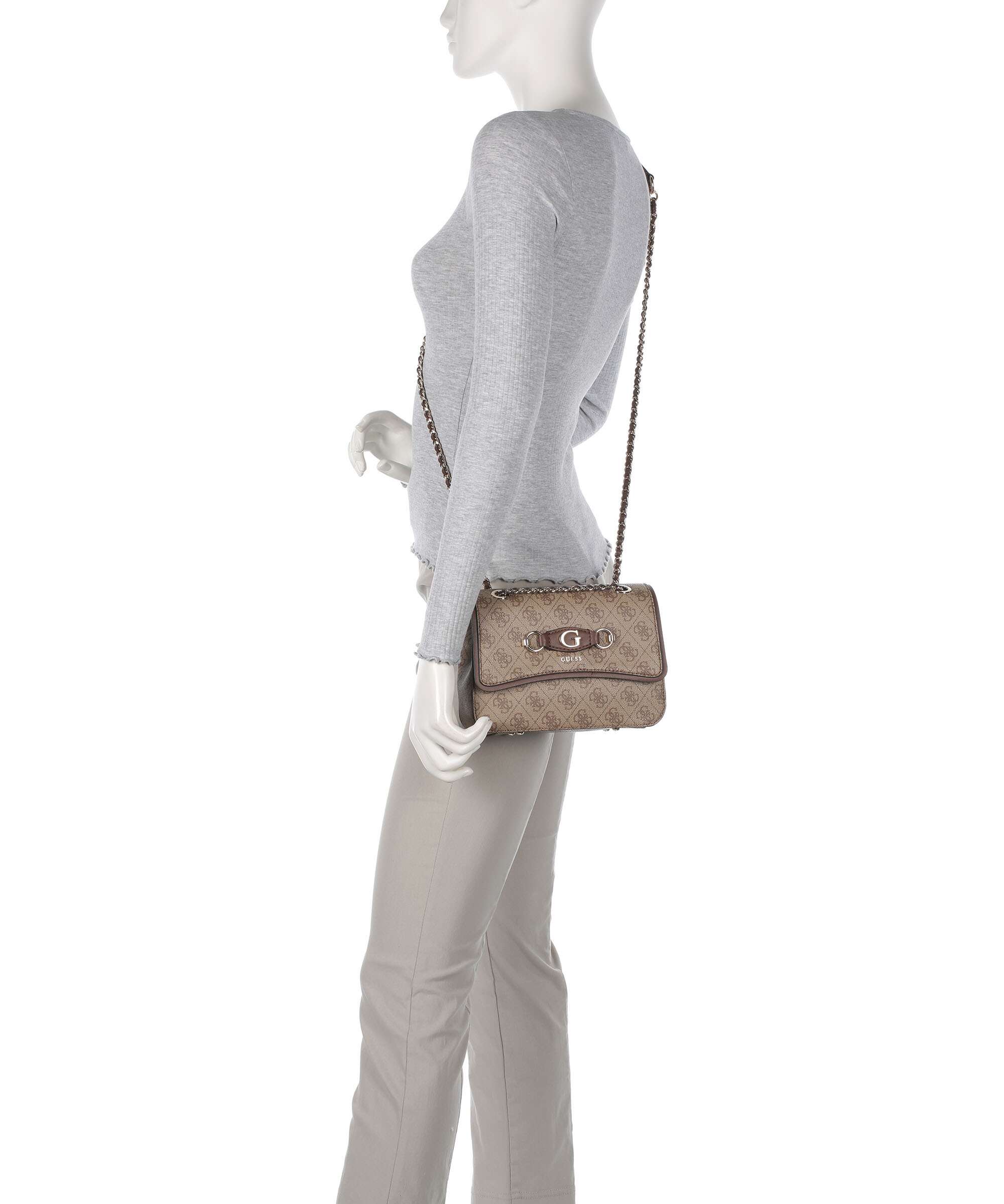 Guess Izzy Shoulder bag latte logo/brown