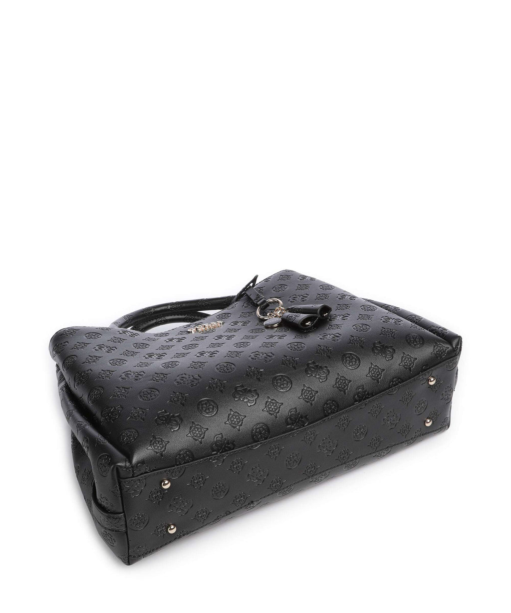 Guess Phoebe Peony Debossed Handbag black logo