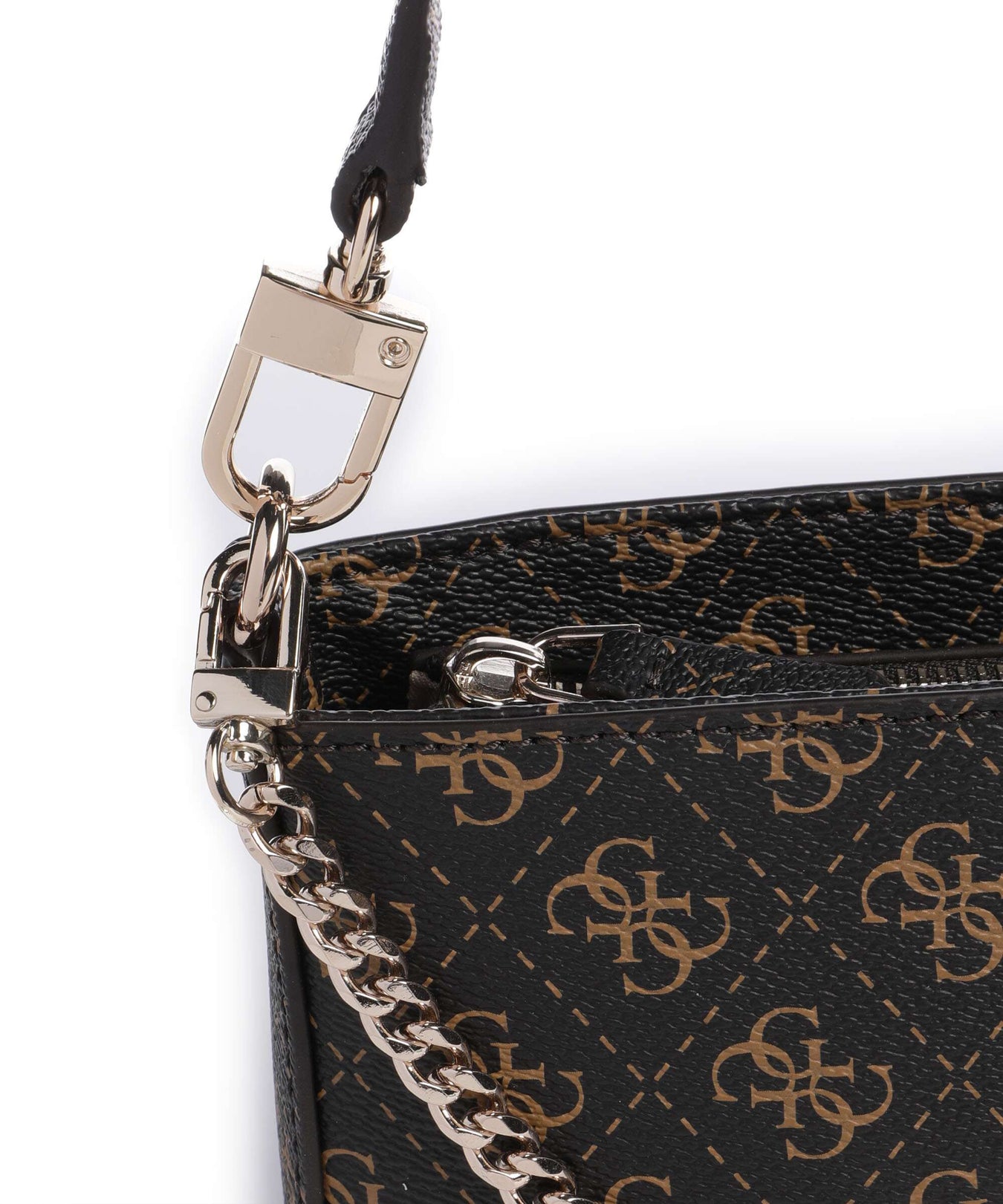 Guess Noelle Q Logo Shoulder bag brown logo