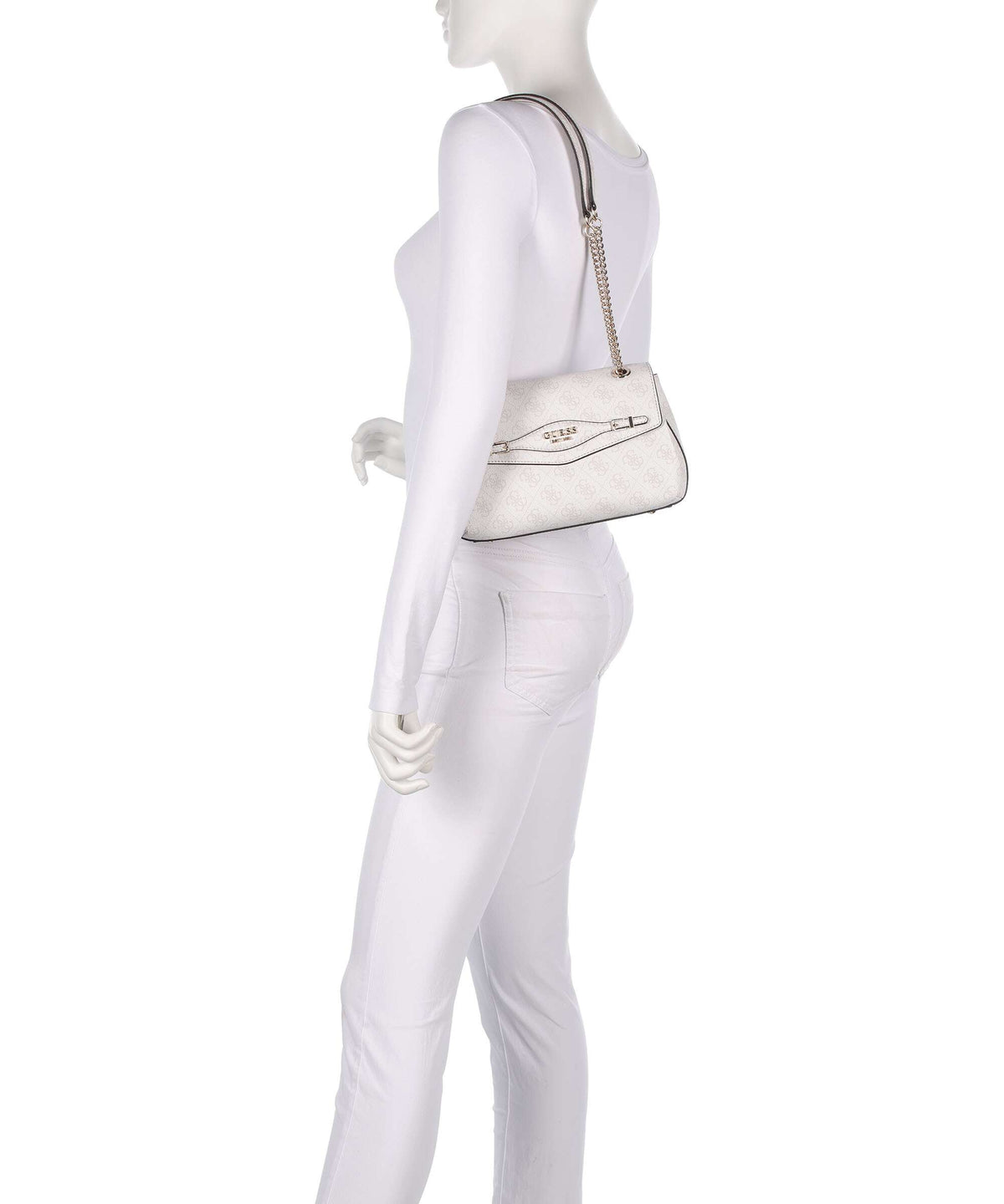 Guess Katya 4G Logo Shoulder bag white logo