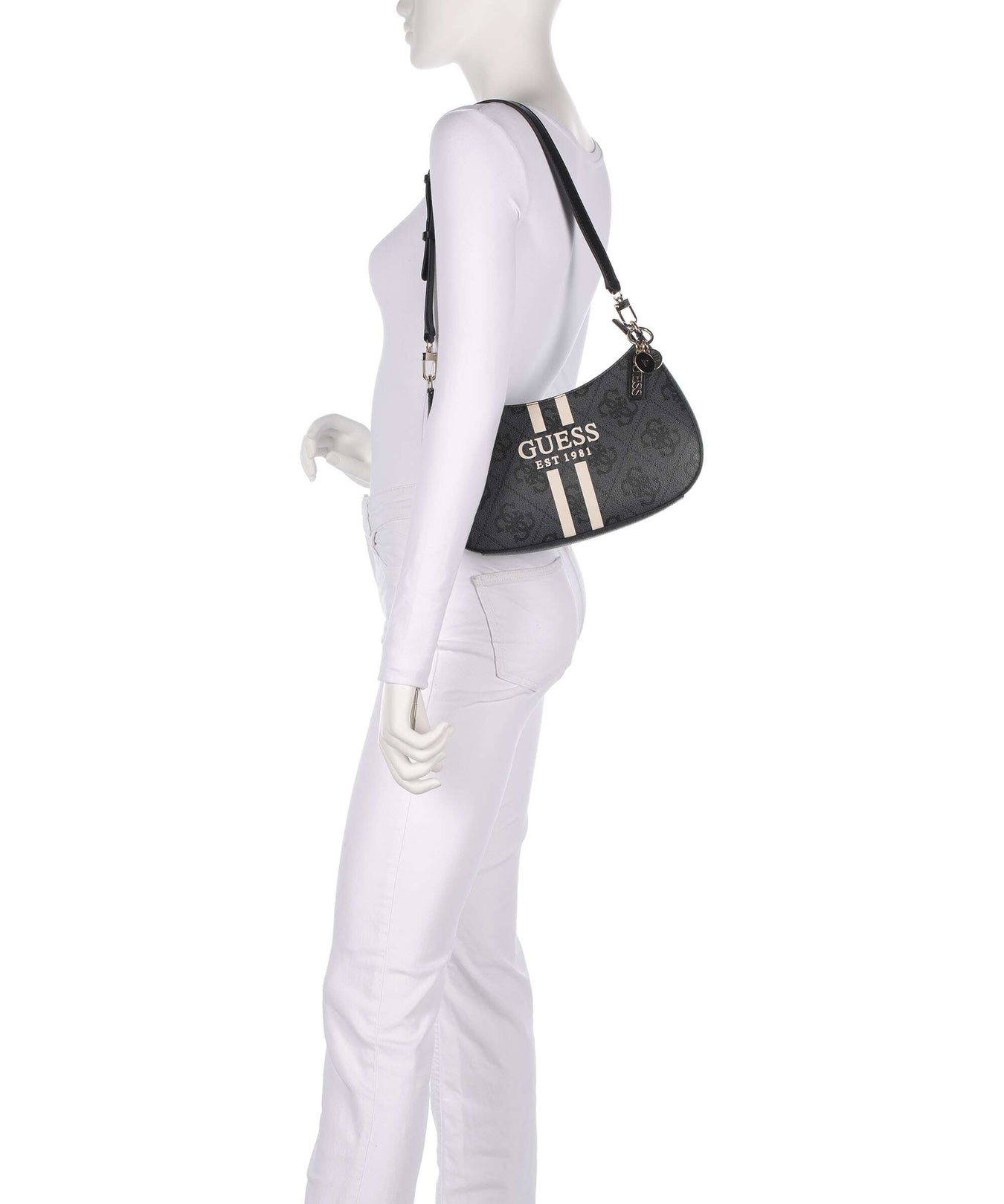 Guess Noelle 4G Logo Shoulder bag coal logo