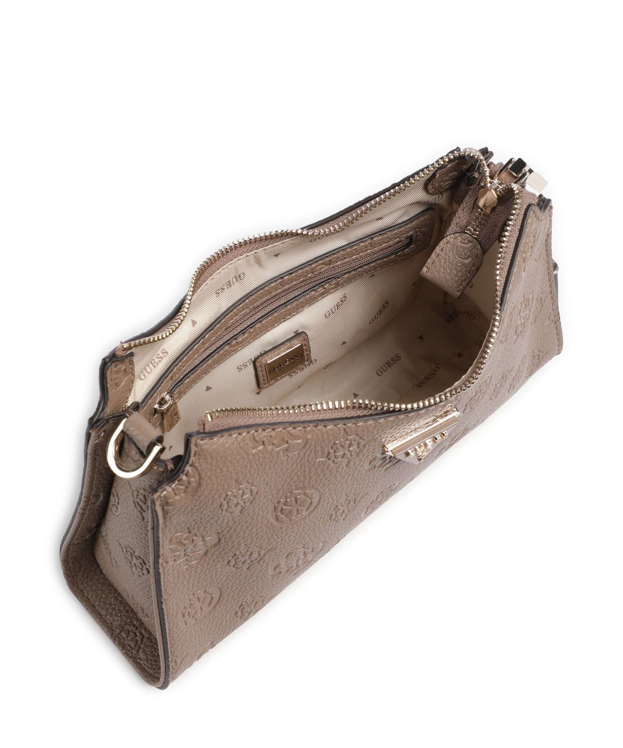 Guess Cresidia Shoulder bag dark taupe logo