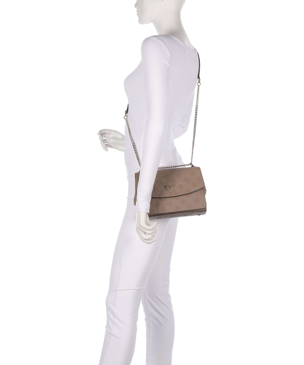 Guess Cresidia Shoulder bag dark taupe logo