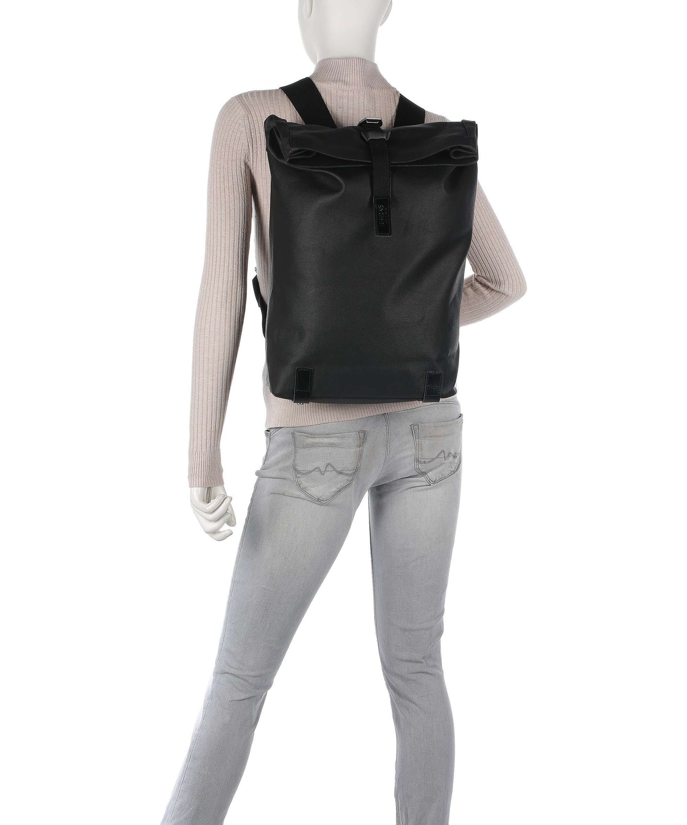 Brooks England Pickwick Cotton Canvas Large Rolltop backpack black