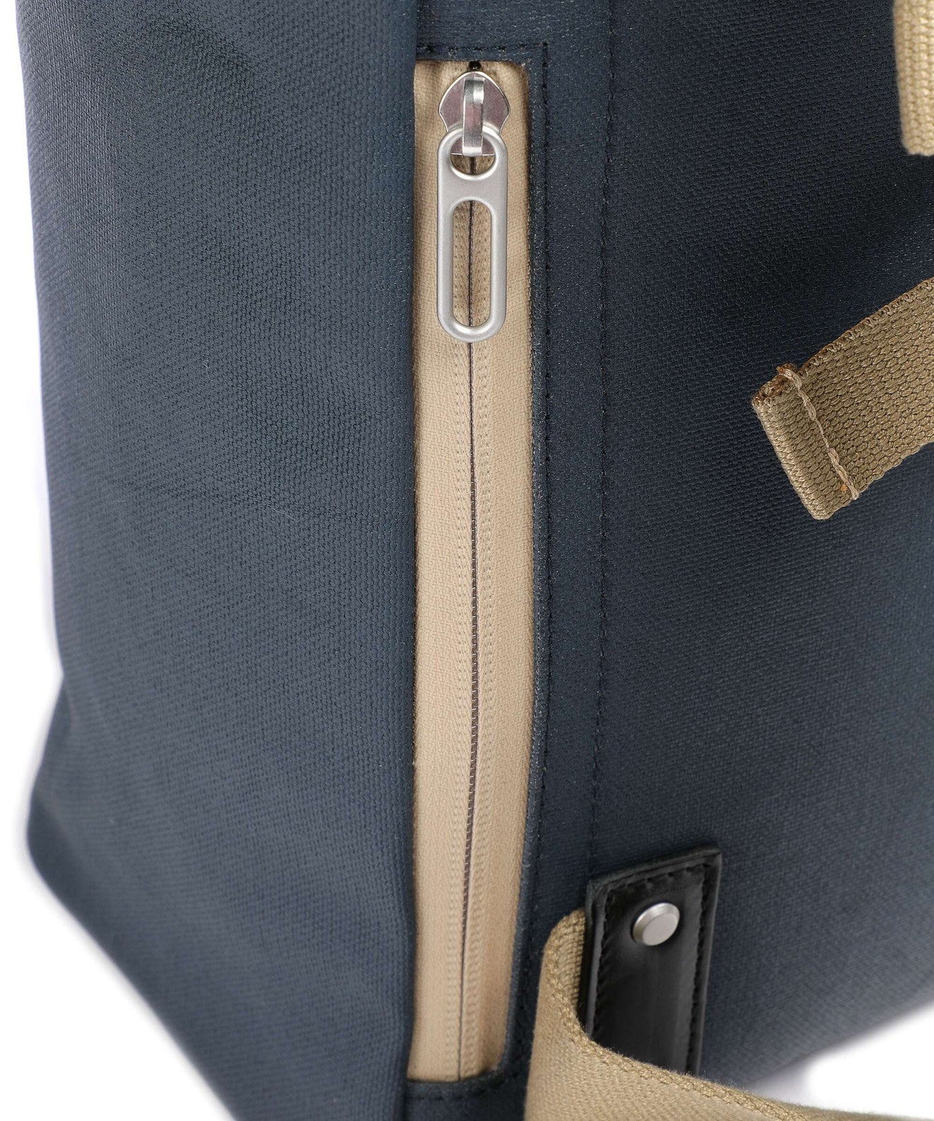 Brooks England Pickwick Cotton Canvas Large Rolltop backpack dark blue