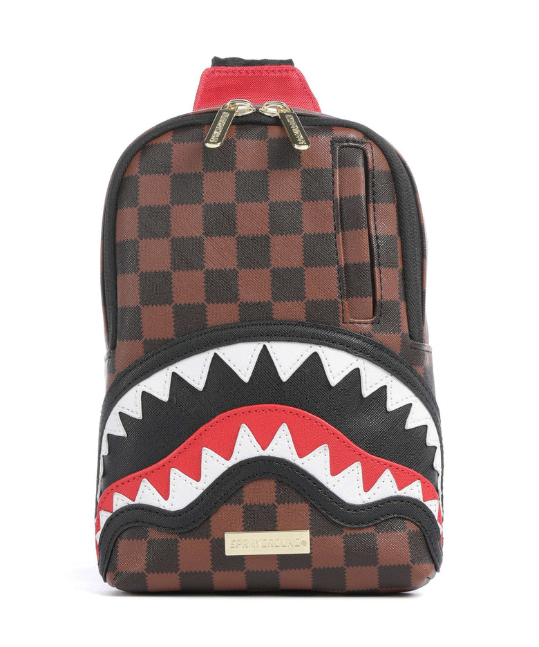 Sprayground Sawtooth Sharks in Paris Sling bag brown