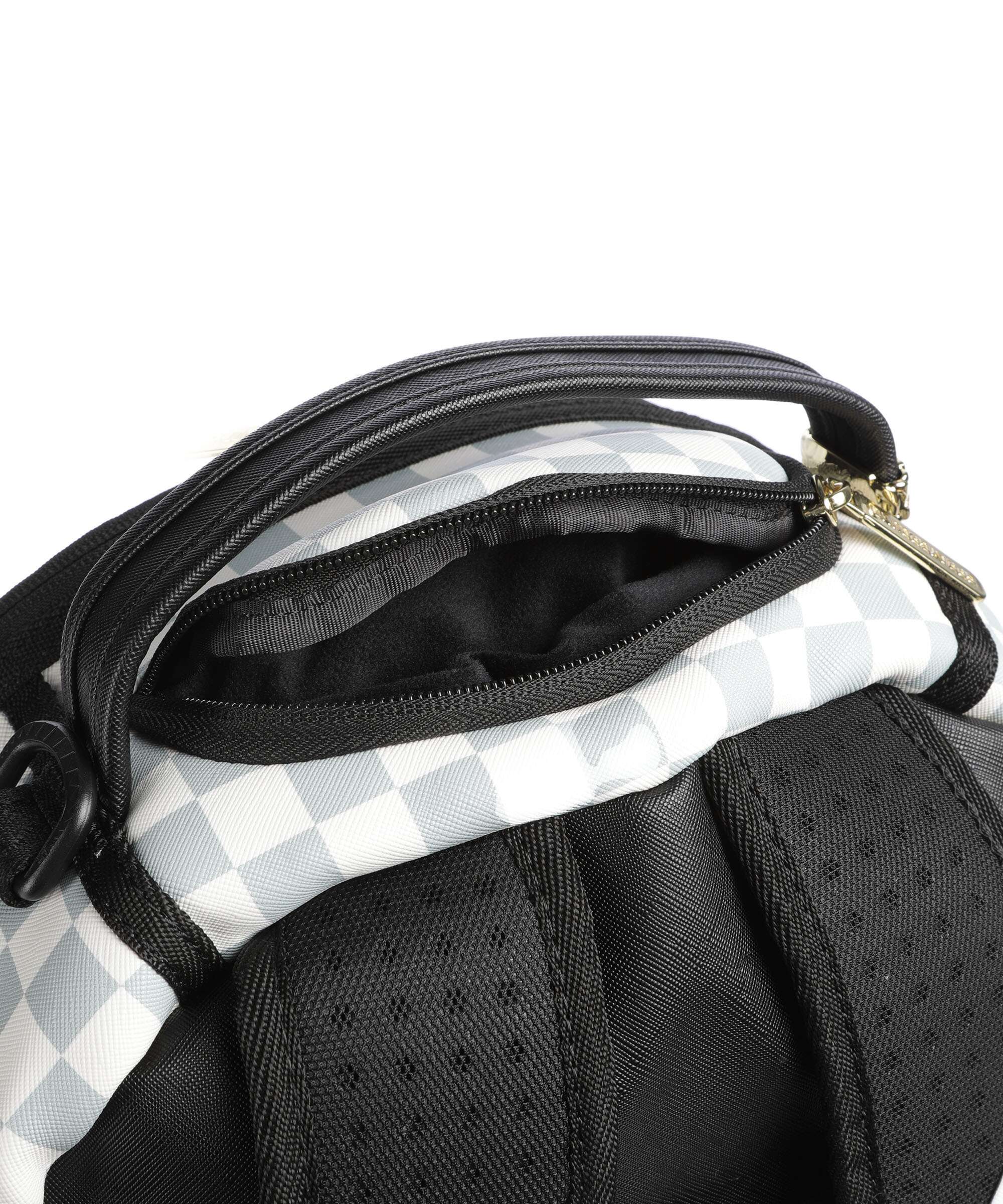 Sprayground Cream And Brown Tear Check Backpack multicolour
