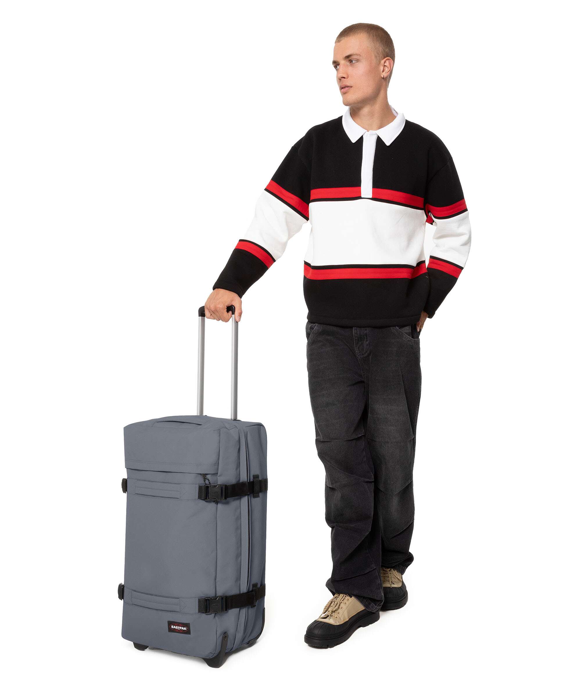 Eastpak Transit'R M Travel bag with wheels cobble grey