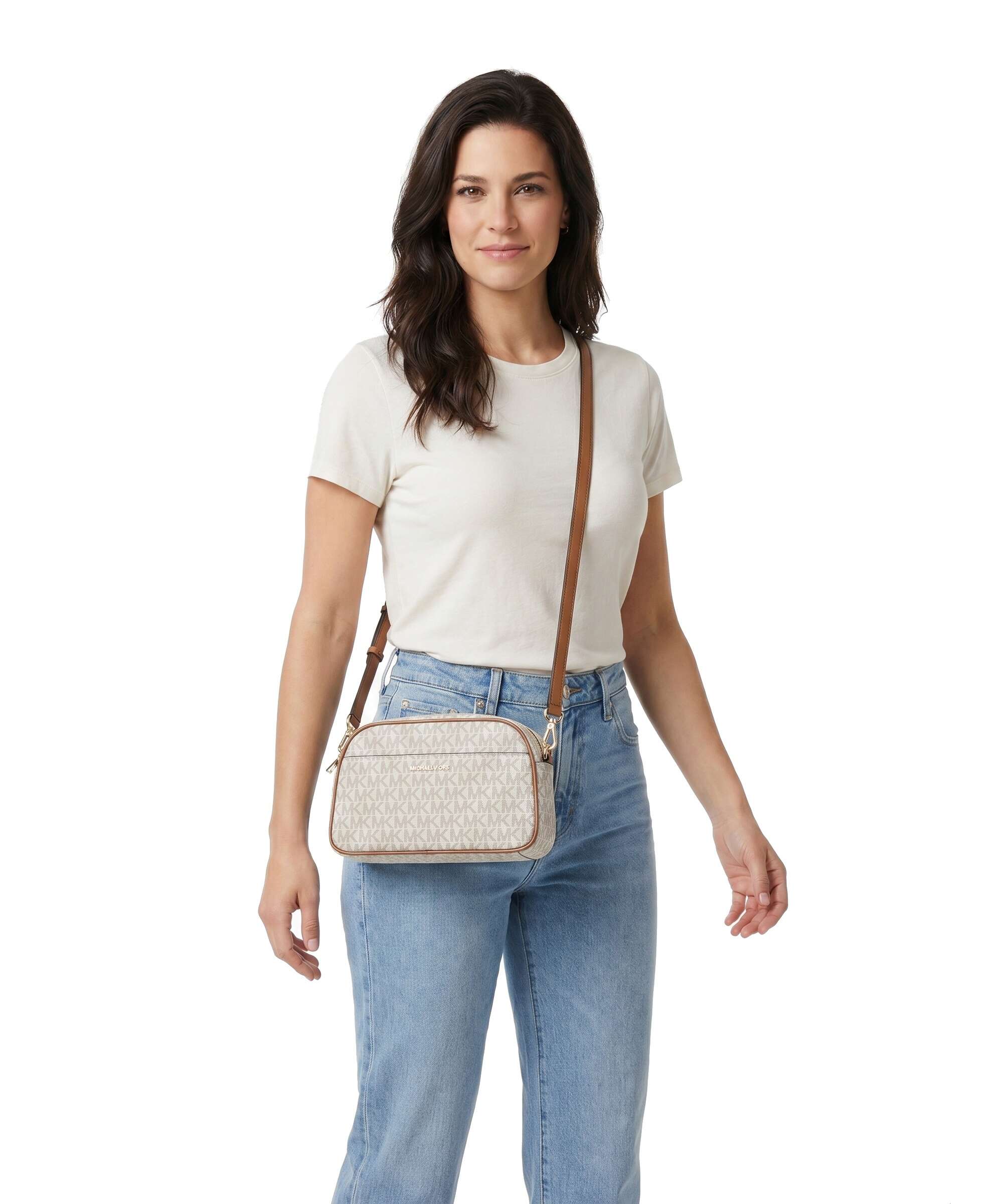 Michael Kors Jet Set Small Crossbody bag vanilla/acorn
