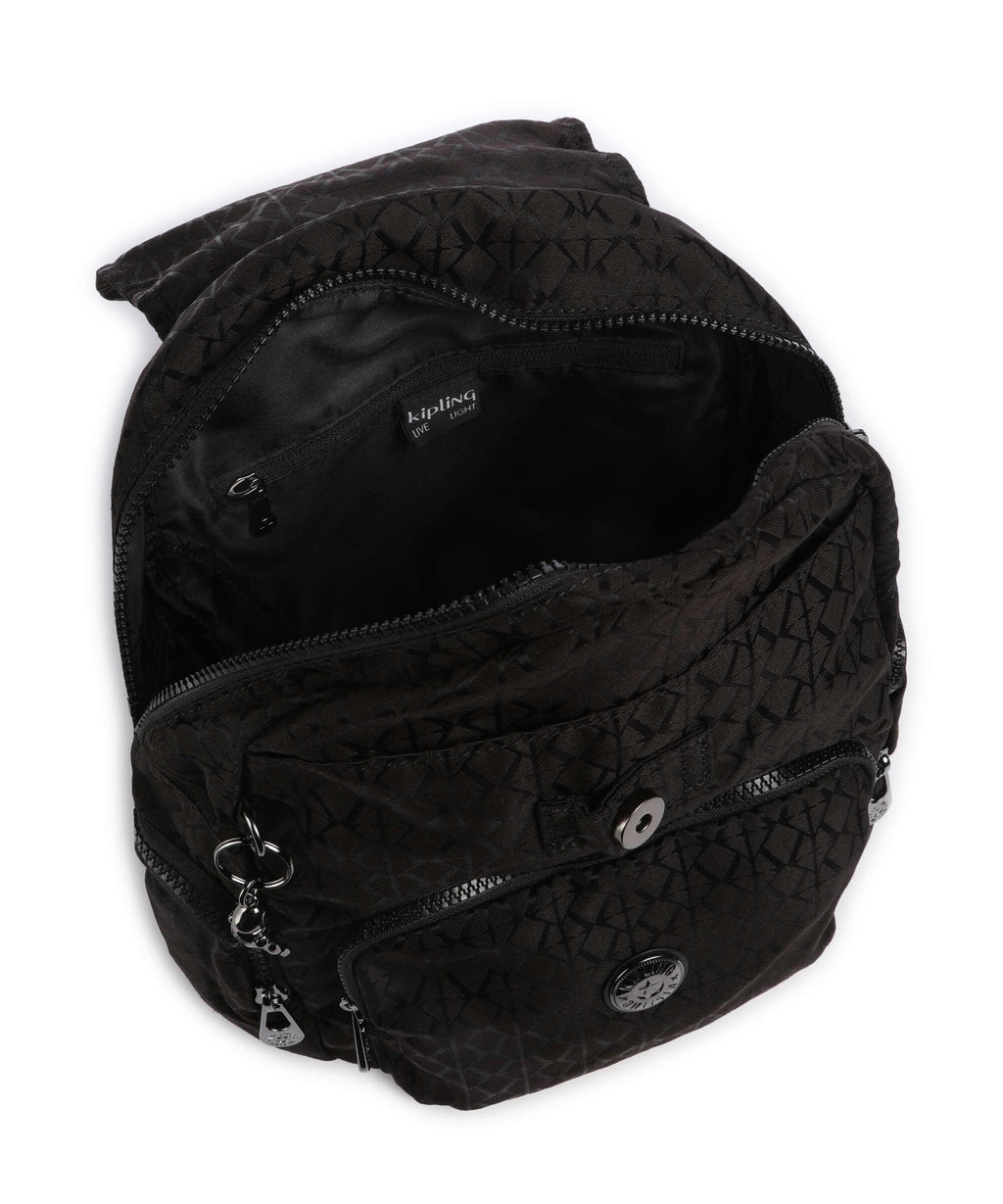 Kipling Elevated City Zip S Backpack black sign