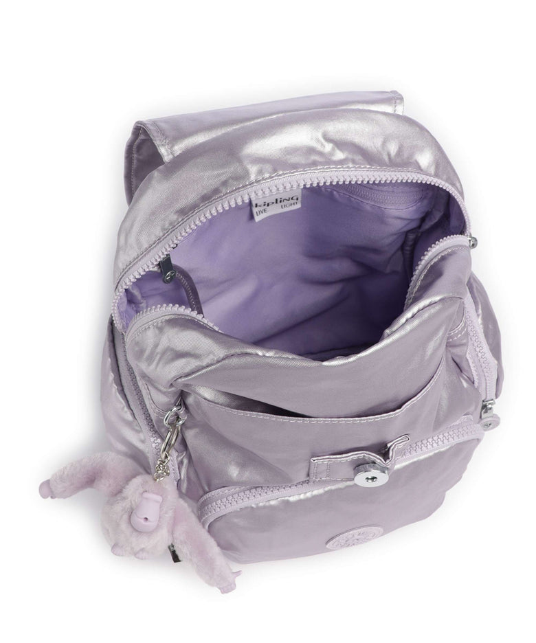Kipling Basic City Zip Mini Backpack lilac moon/metallic