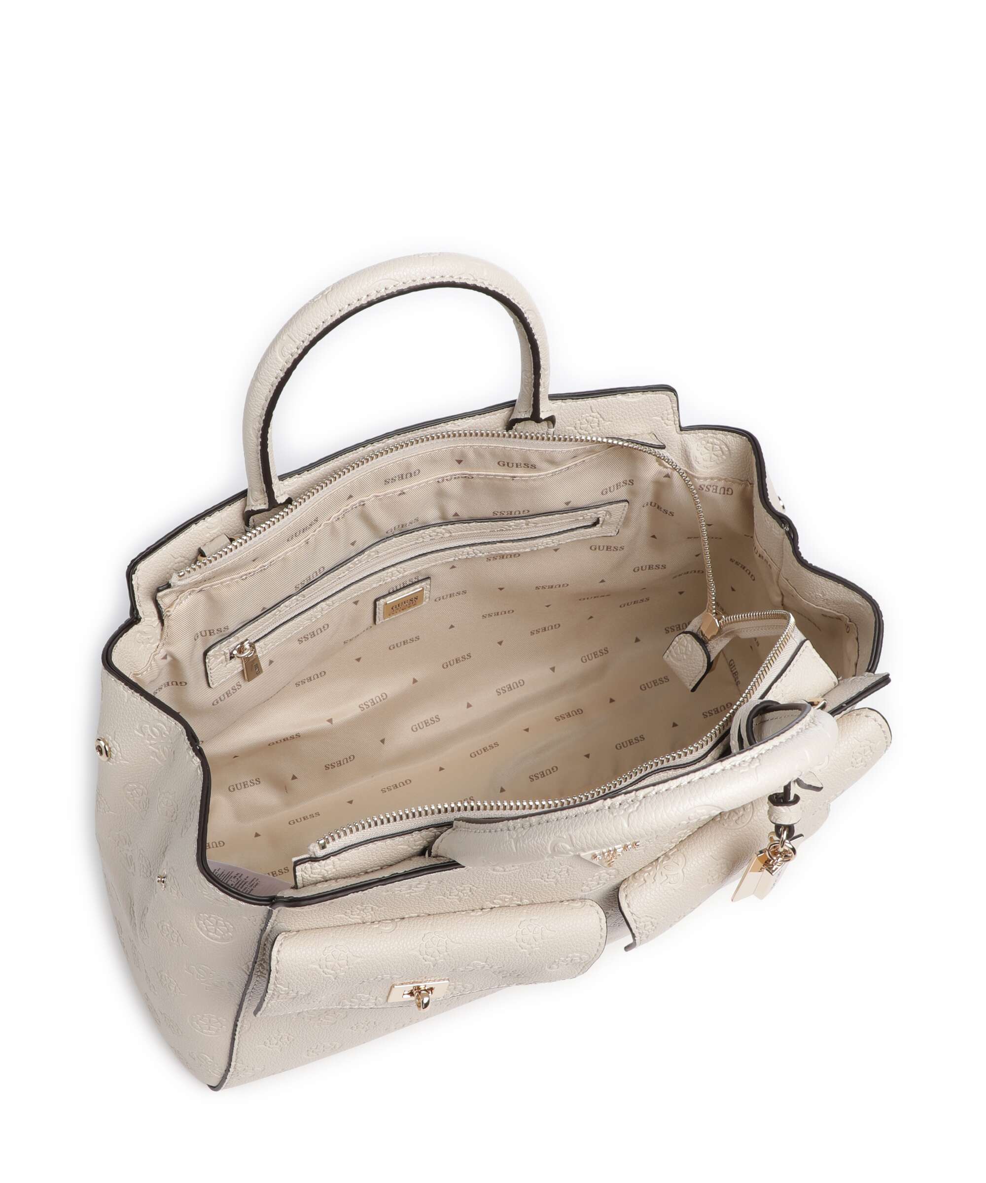 Guess Blake Large Handbag bone logo