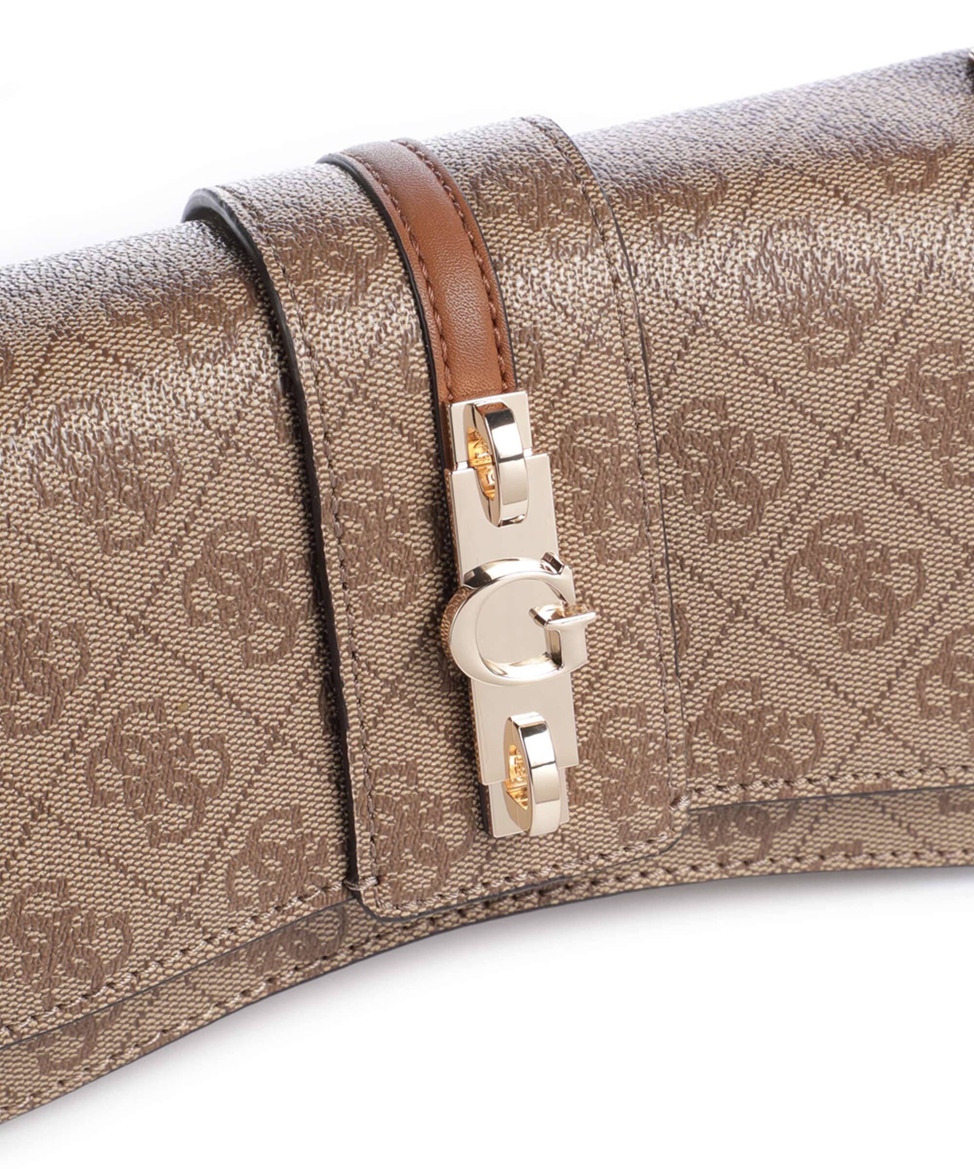 Guess Yvonne Logo Mini Handbag latte logo