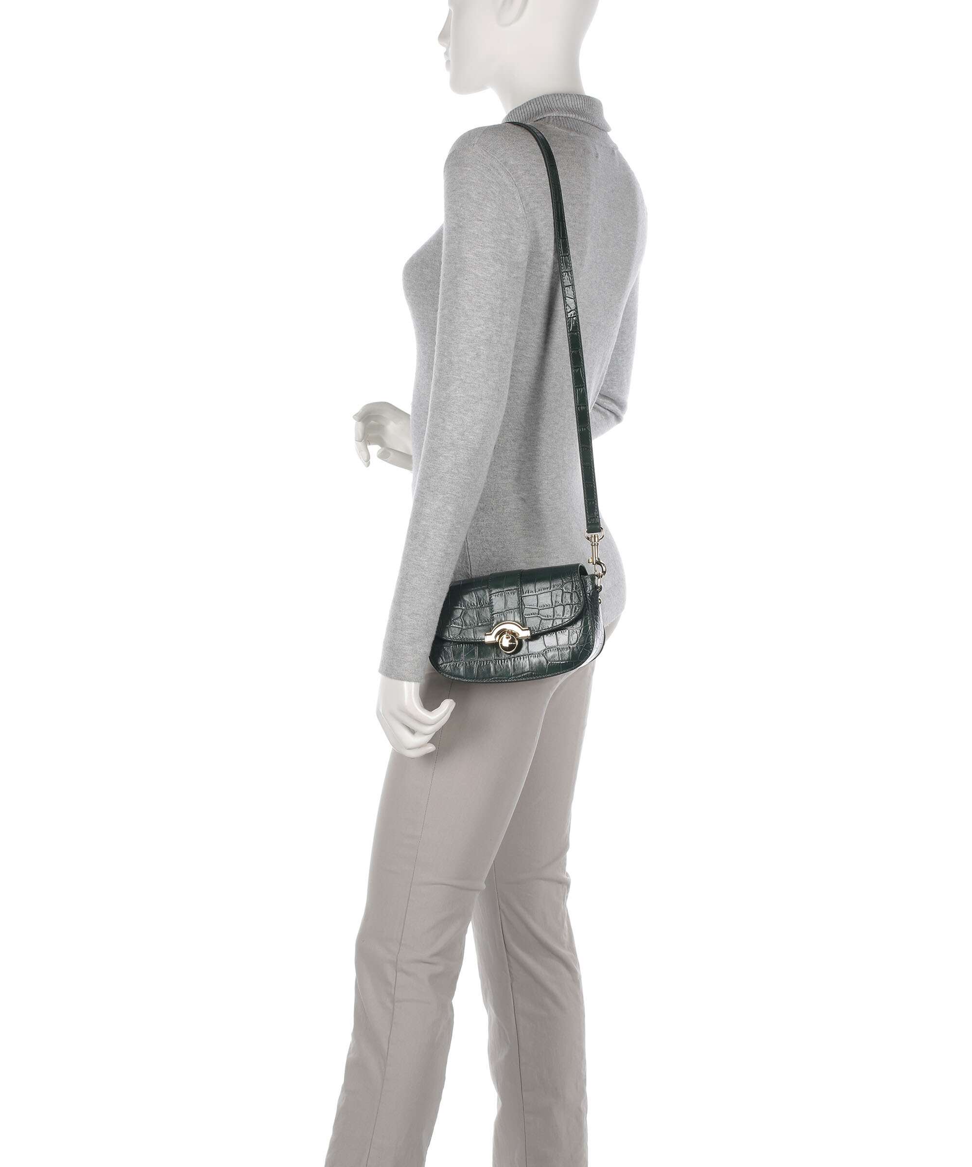 Lancaster Exotic CN Croco Crossbody bag vertforêt