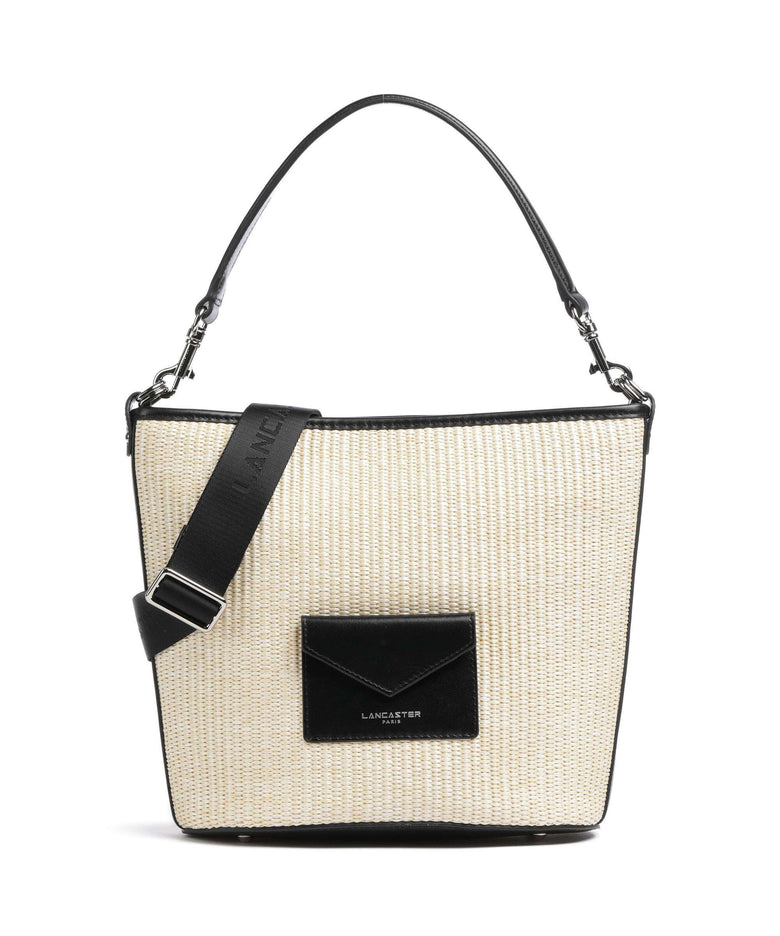 Lancaster Actual Mini Osier Hobo bag beige