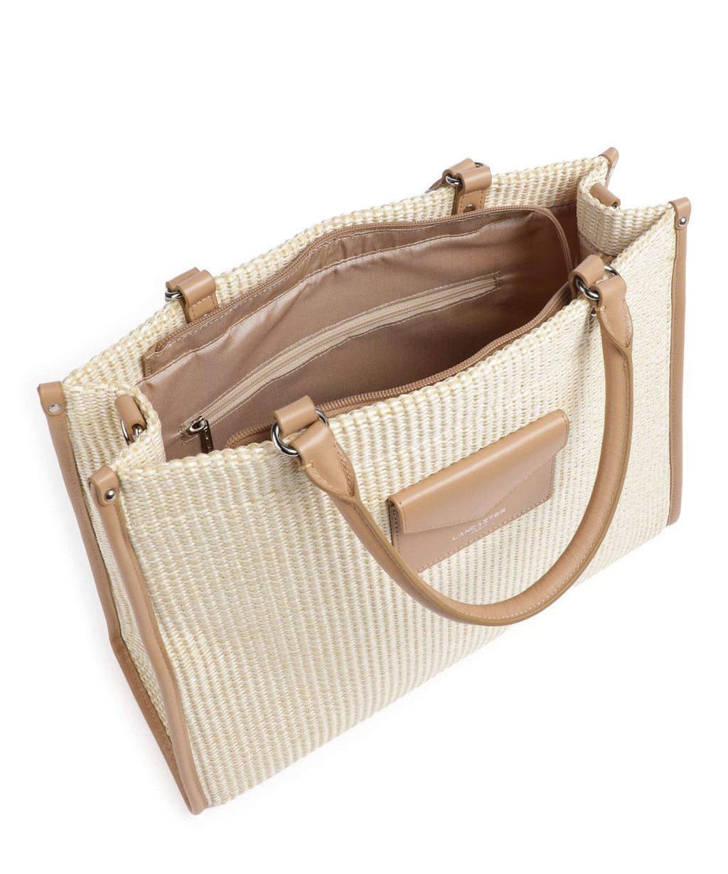 Lancaster Actual Mini Osier Handbag beige