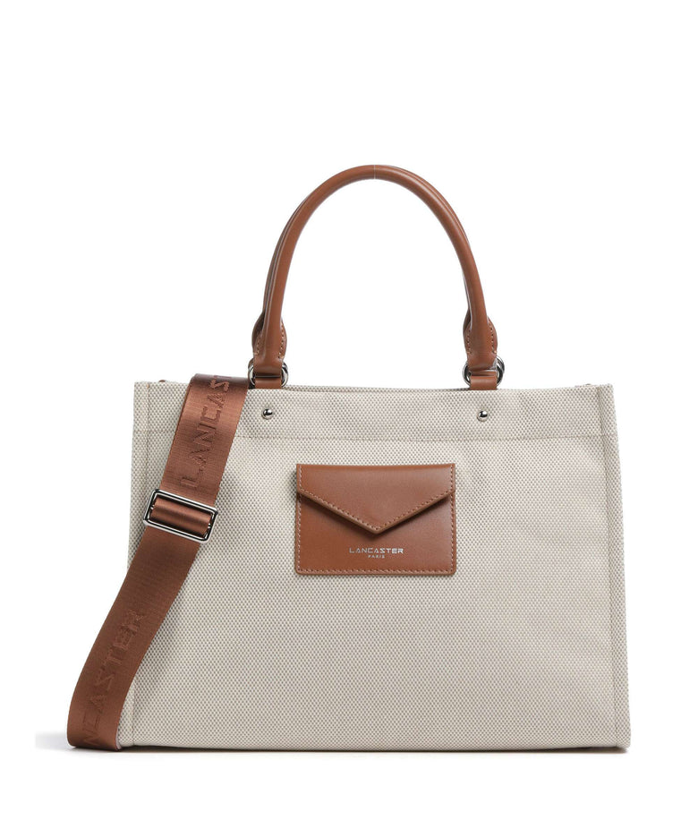 Lancaster Actual Canvas Conscious Handbag camel
