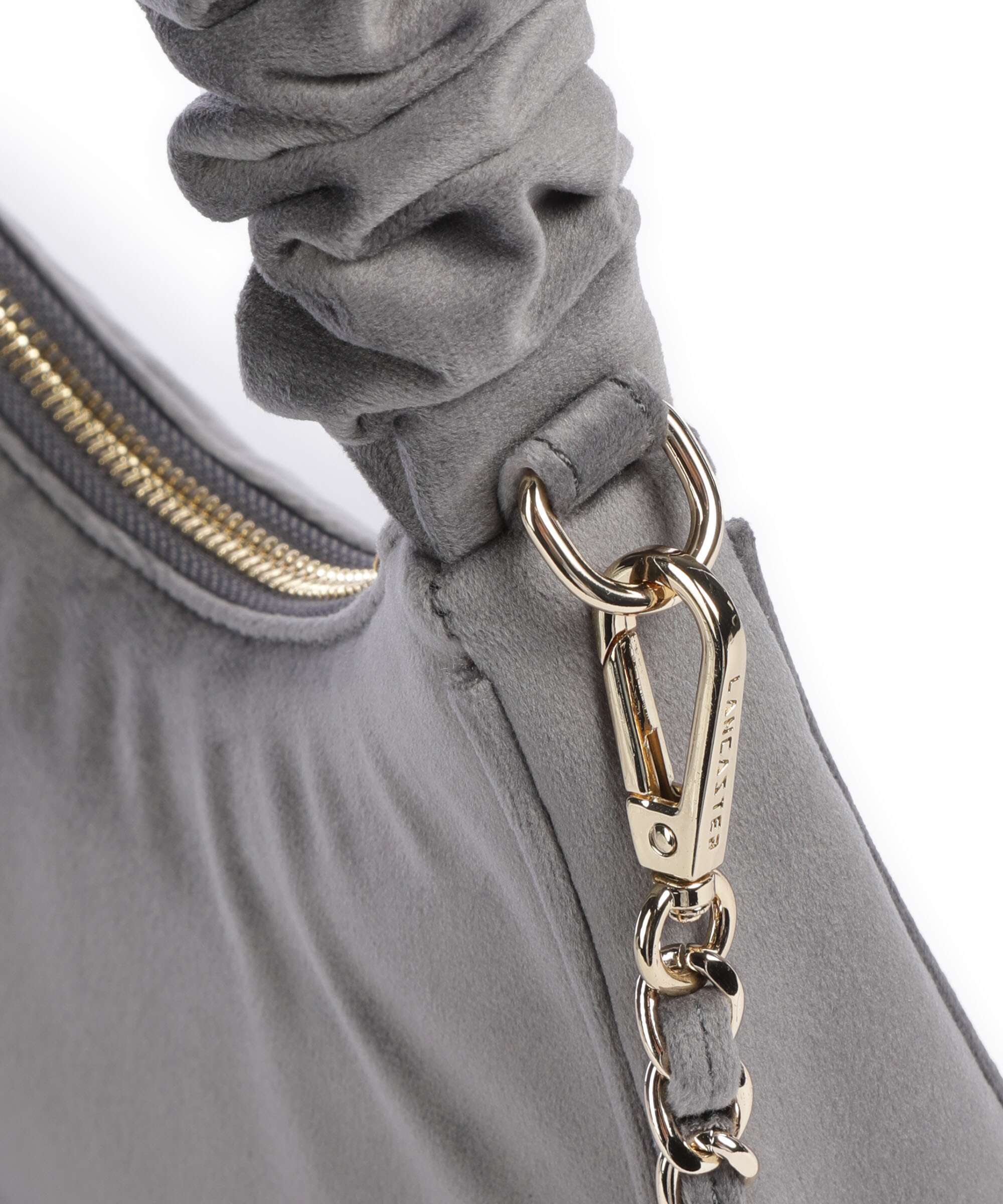 Lancaster Actual Chouchou Velvet Shoulder bag gris