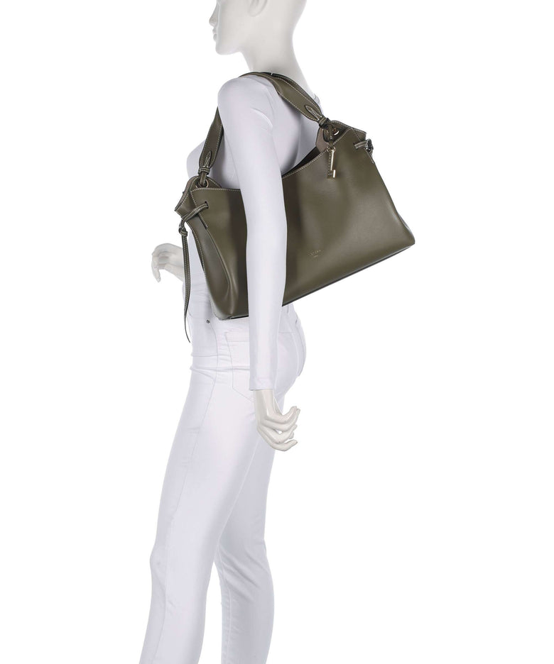 Lancel Swann M Hobo bag dark khaki