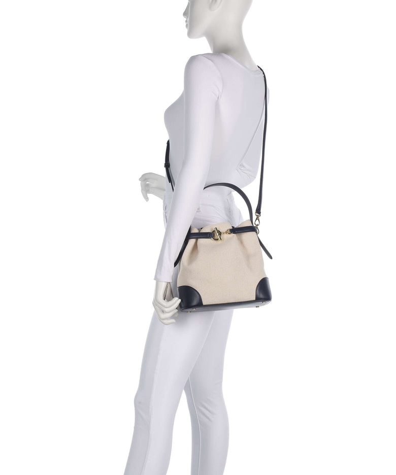 Lauren Ralph Lauren Blaike Medium Bucket bag natural/buff canvas/refined navy
