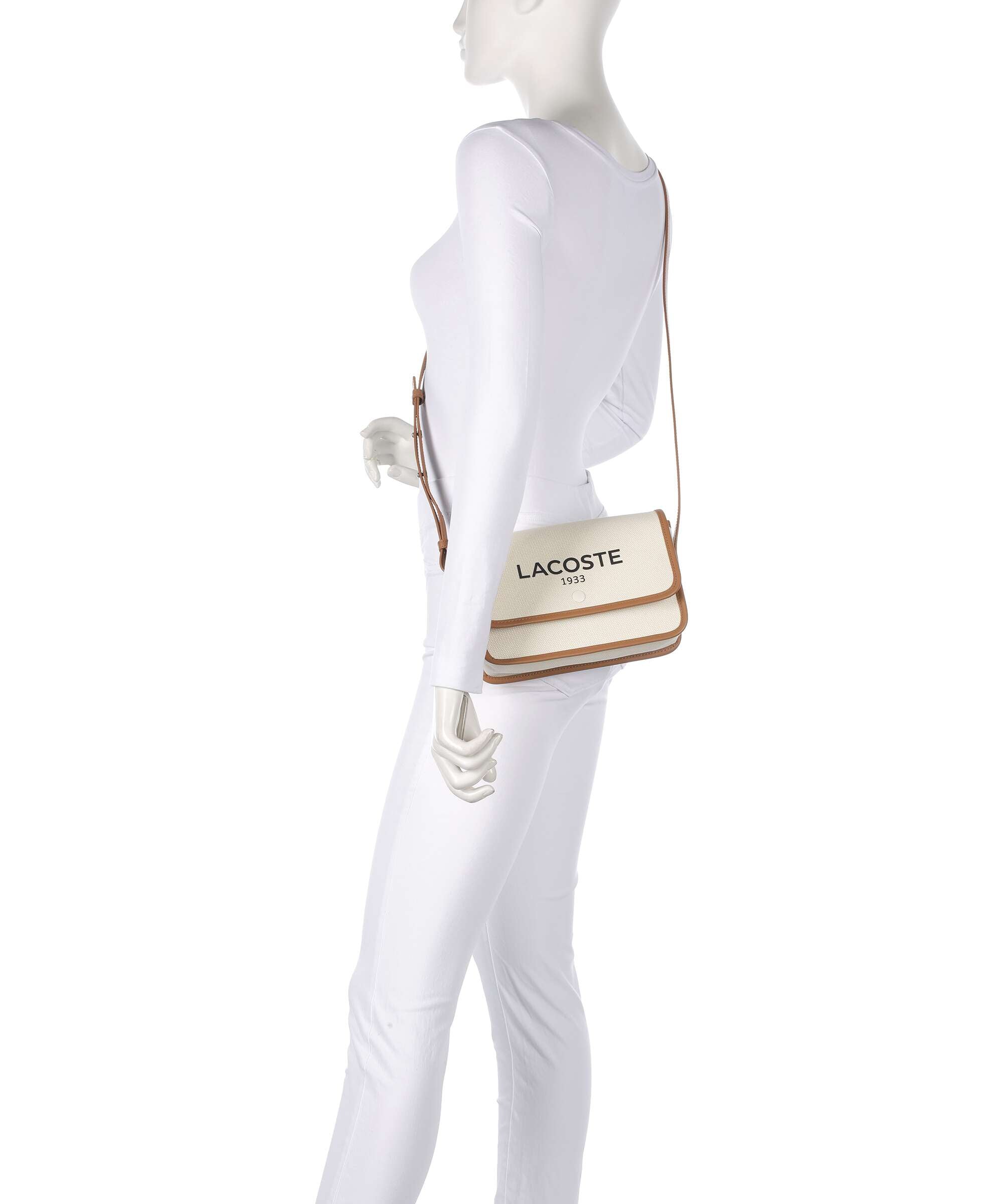 Lacoste Heritage Canvas Crossbody bag natural/tan