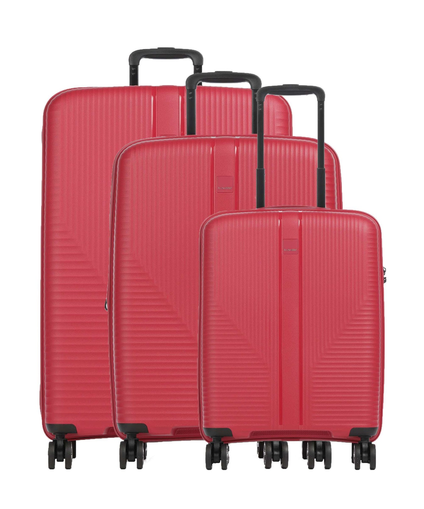 Travelite Air Stripe Suitcase set (4 wheels) red