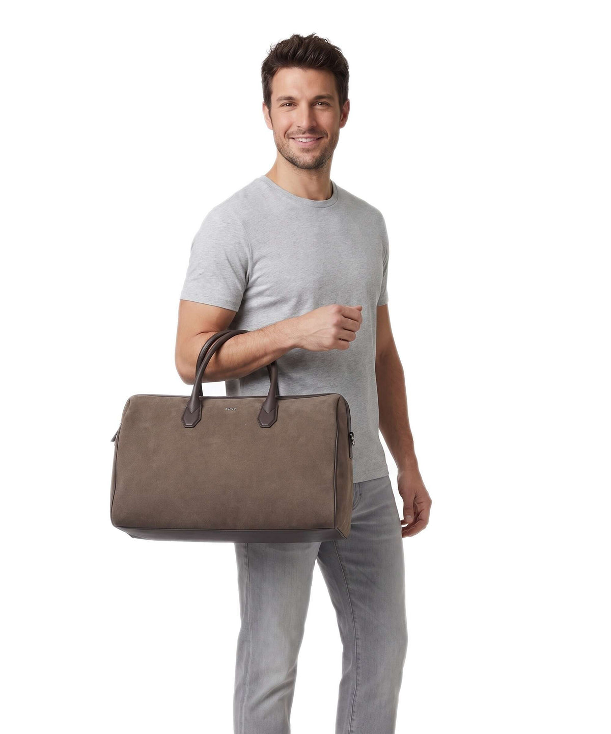 BOSS Northon Weekend bag open brown