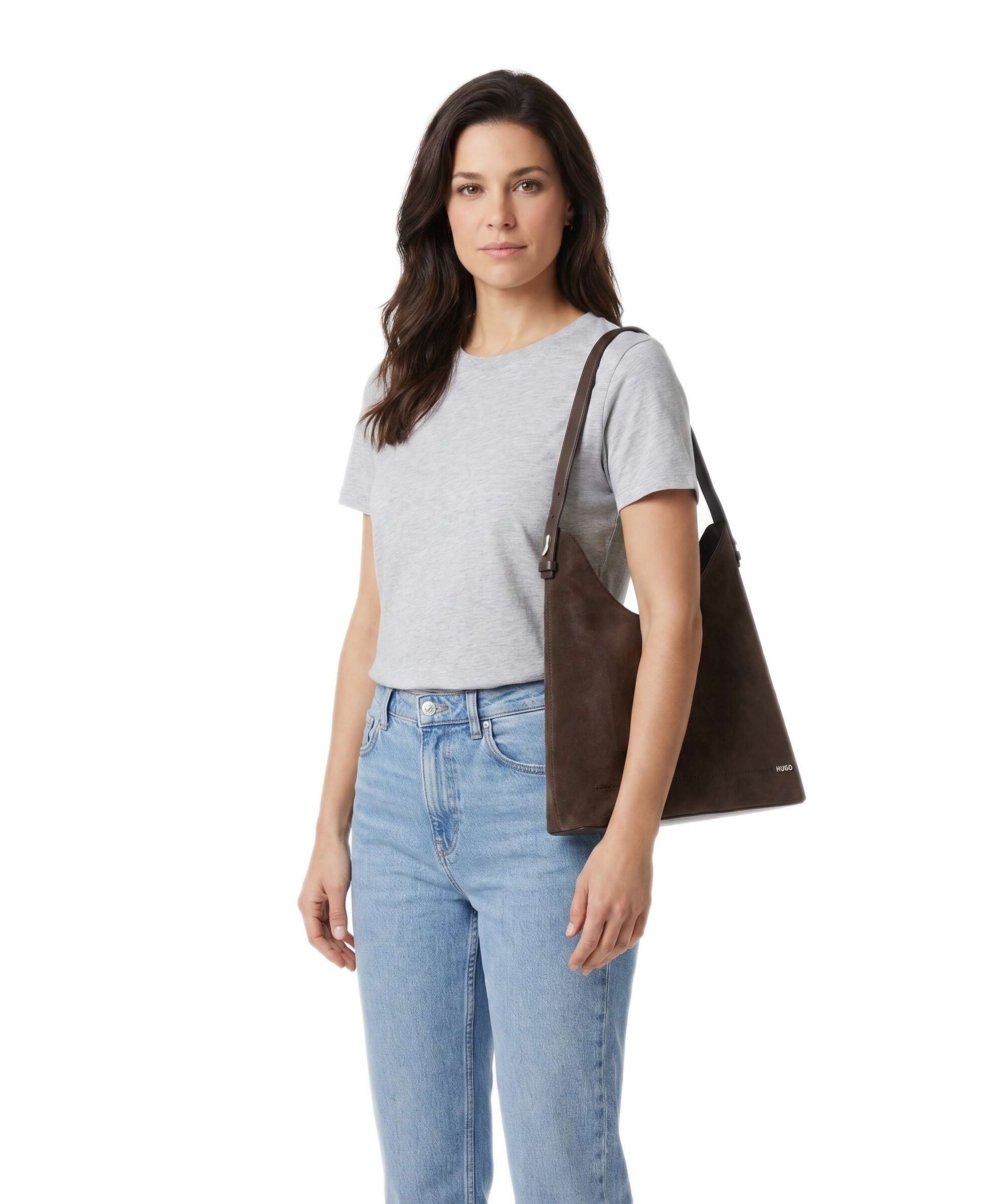 Hugo Yorih Hobo bag dark brown
