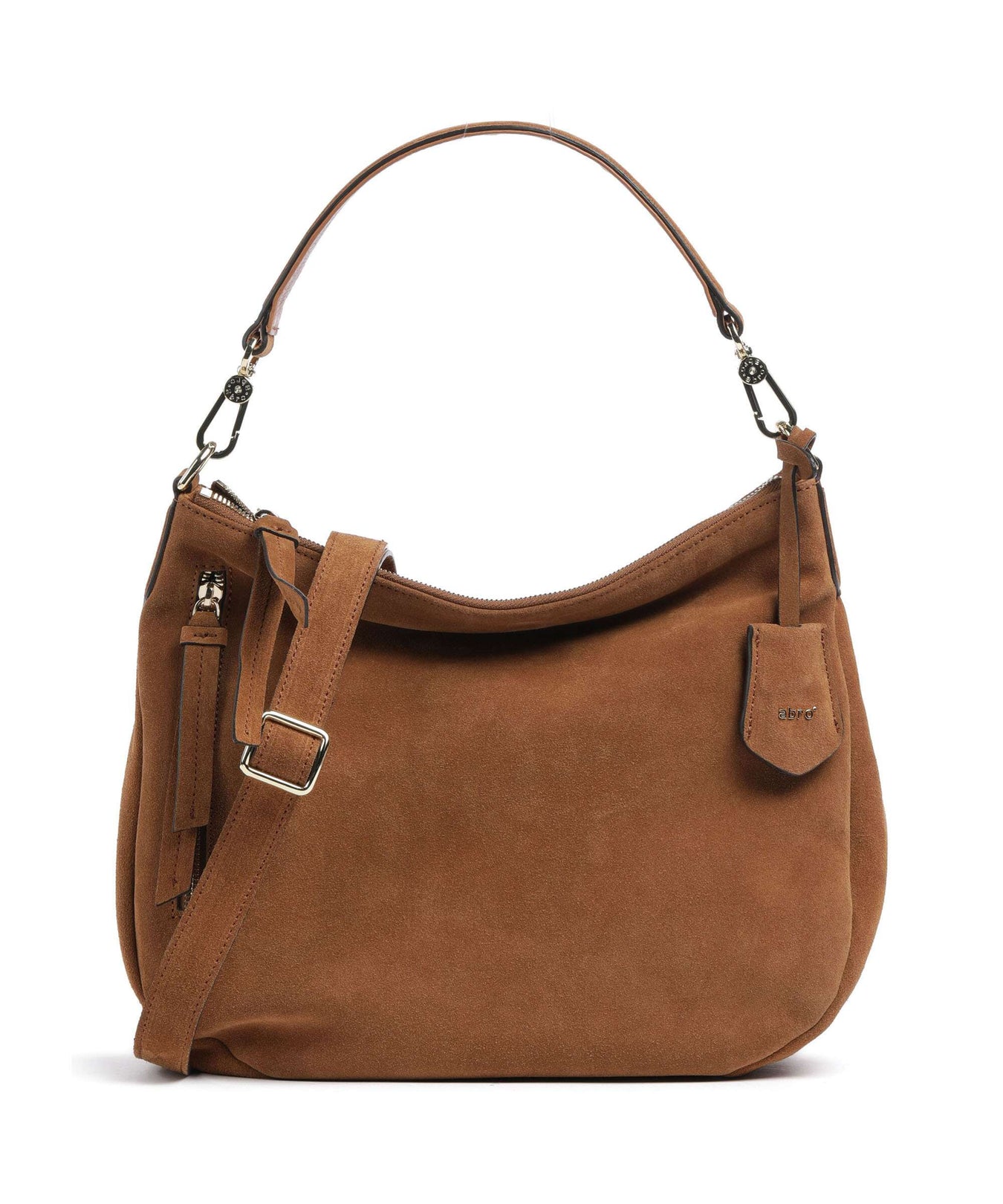 Abro Suede Juna Hobo bag cuoio