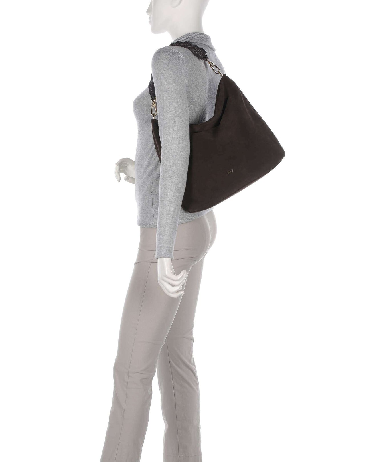 Abro Suede Soley Hobo bag brown