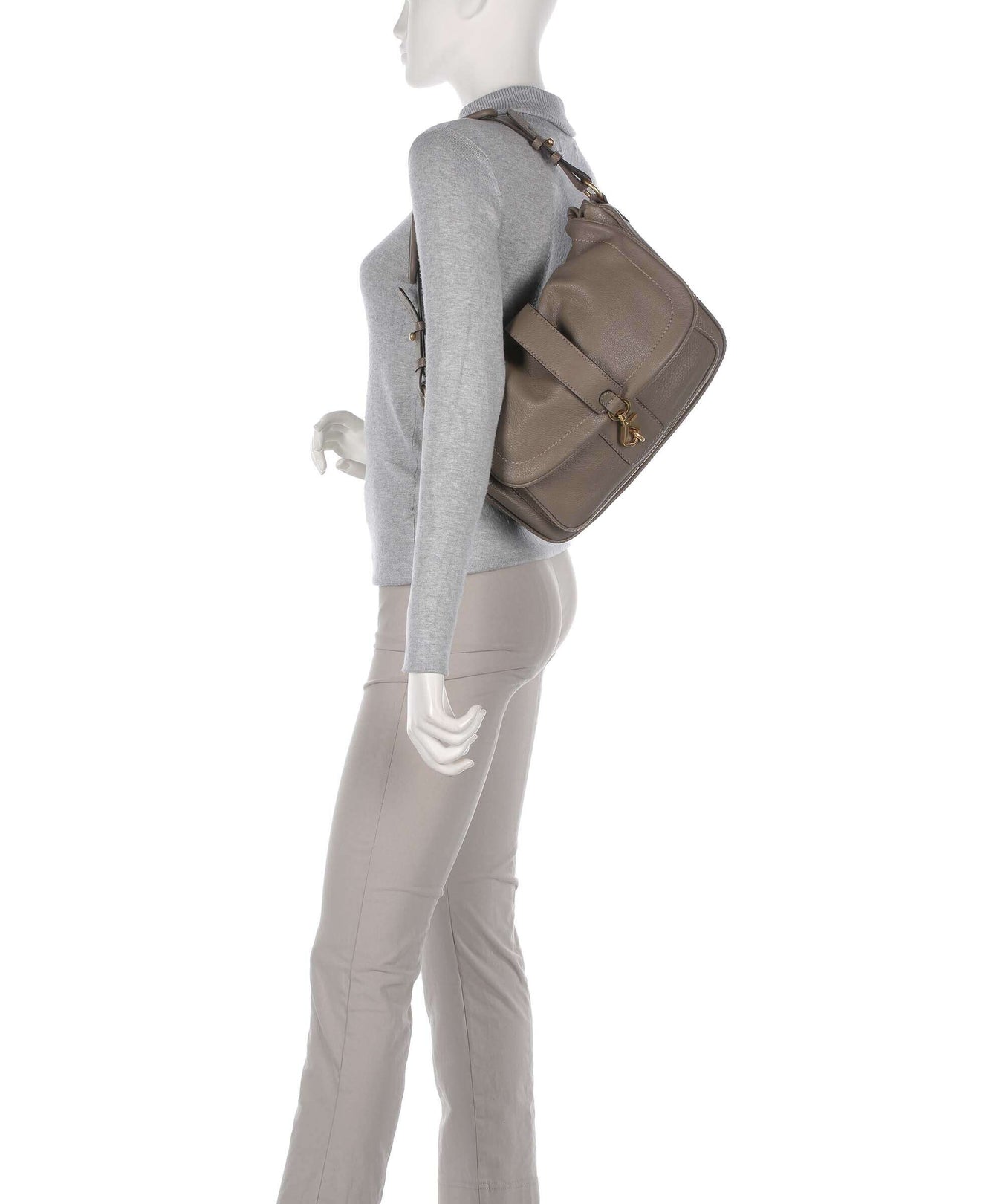 Abro Dalia Star Saddle Hobo bag taupe