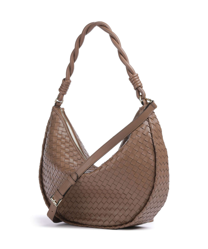Abro Piuma Moon Hobo bag camel