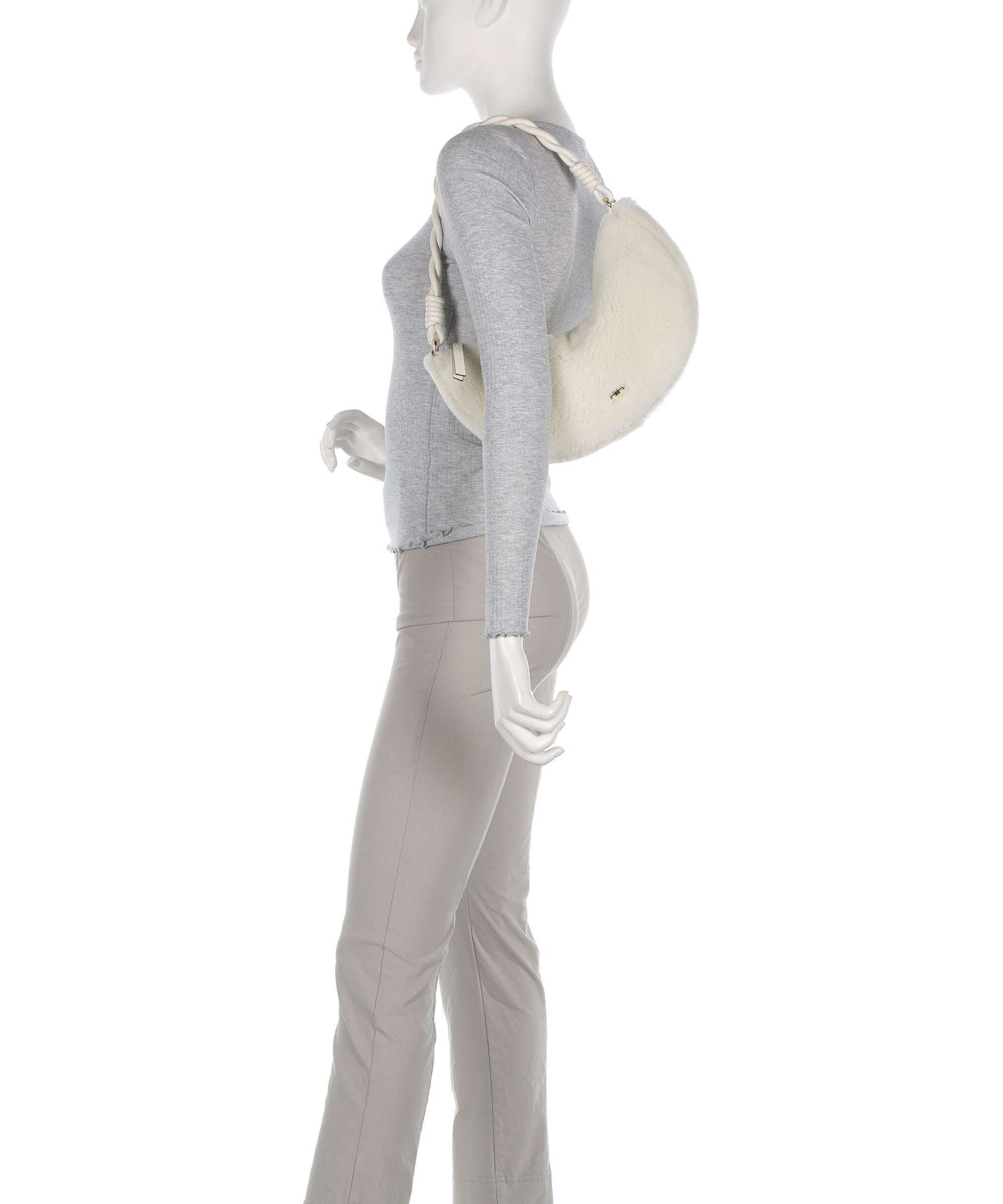 Abro Shearling Moon Shoulder bag milk