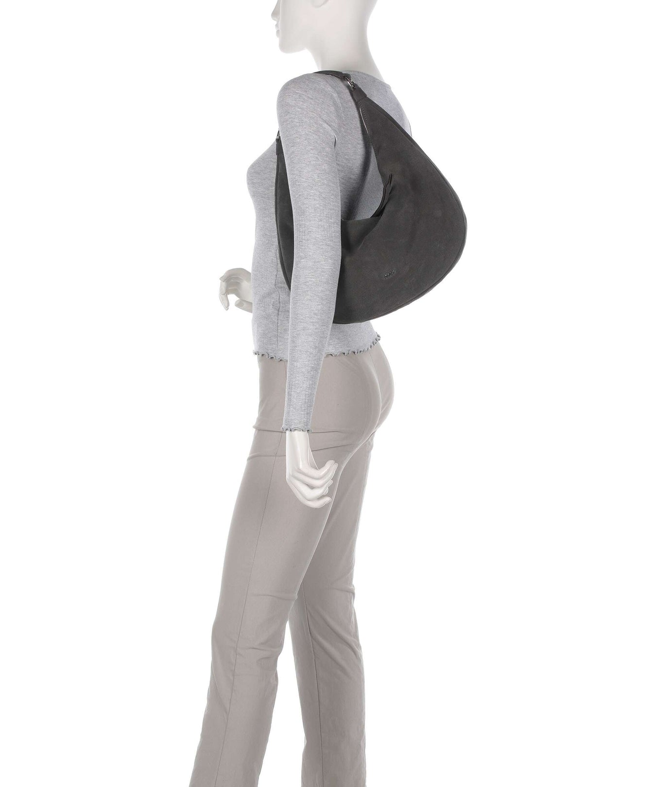 Abro Suede Nana Hobo bag grey