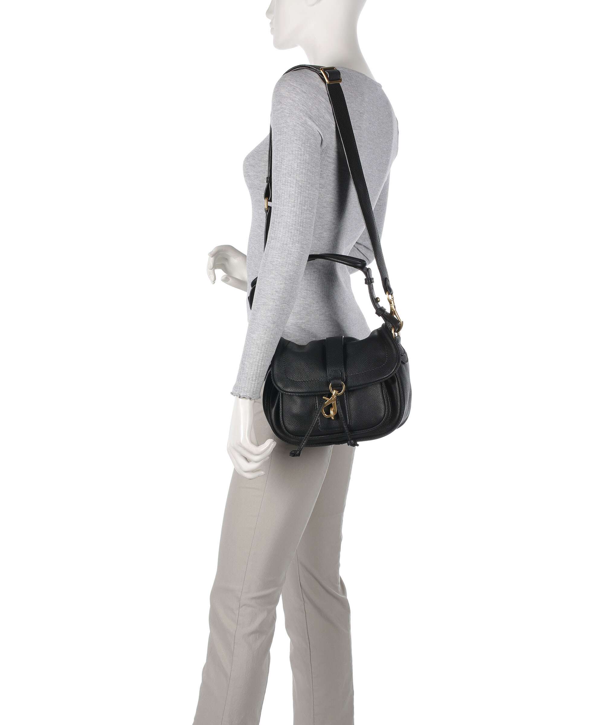 Abro Dalia Star Saddle Shoulder bag black/gold