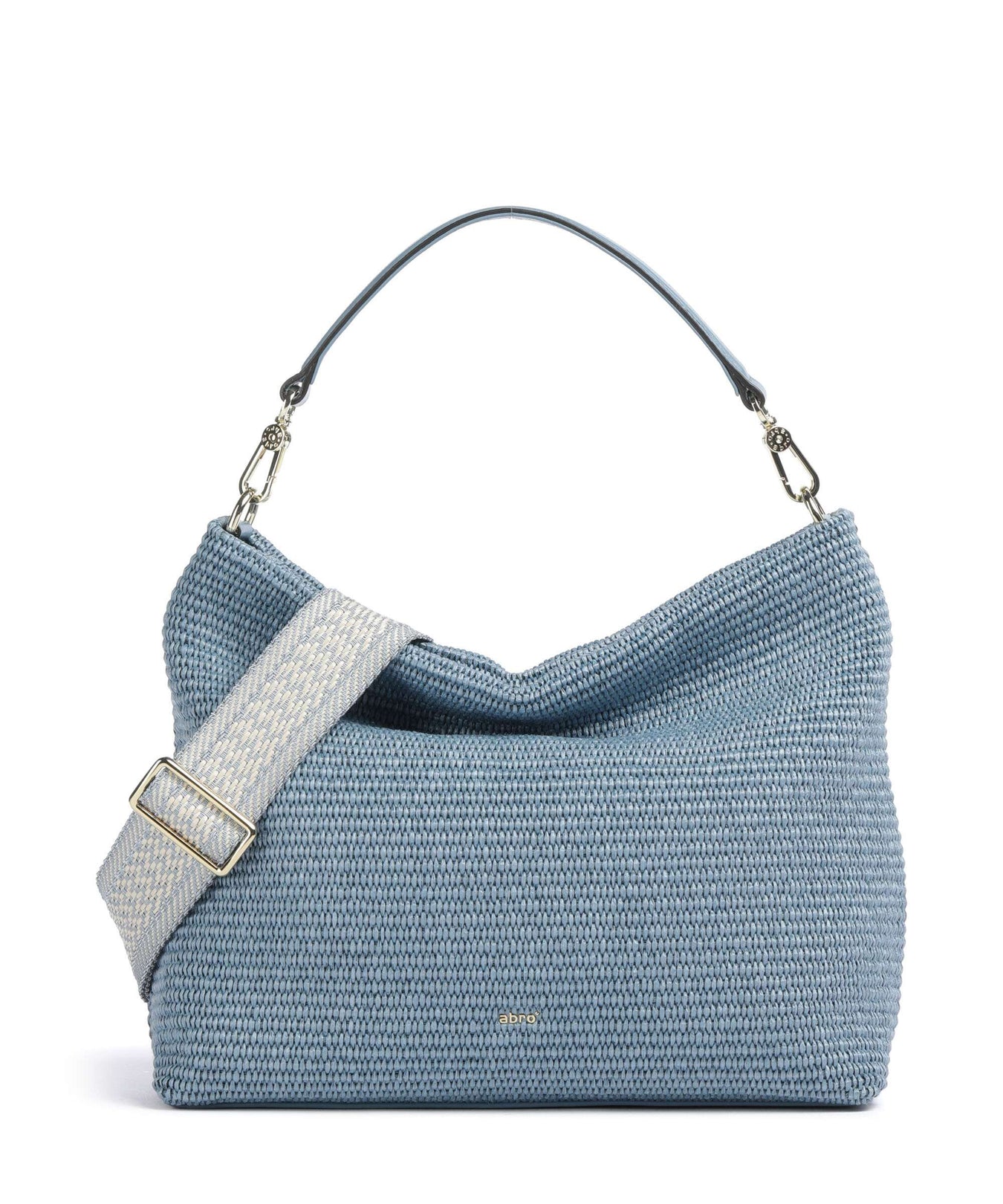 Abro Raffia Kaia Hobo bag light blue/fairy