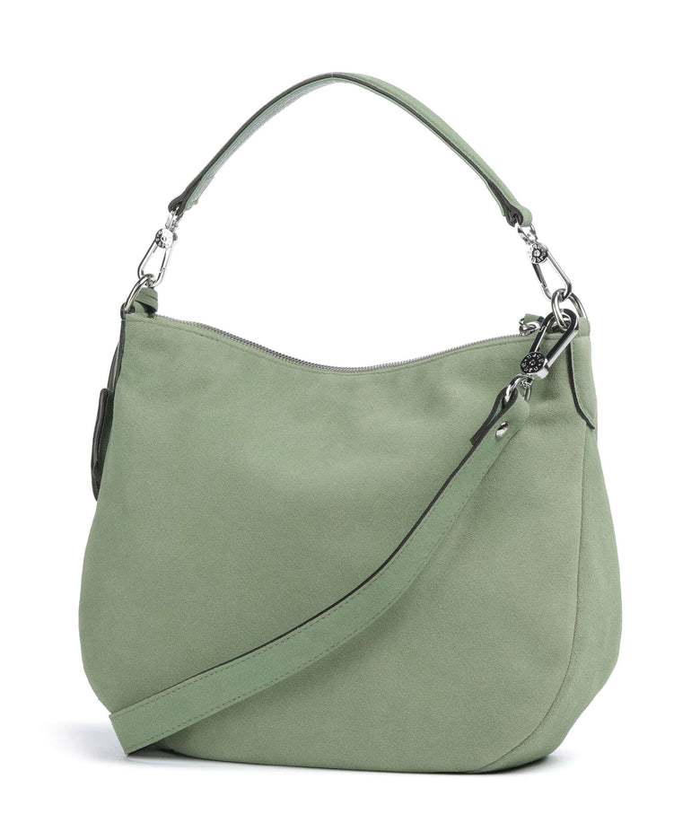Abro Suede Juna Hobo bag green