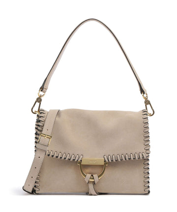 Abro Suede Temi Stitch Torba na ramię natural