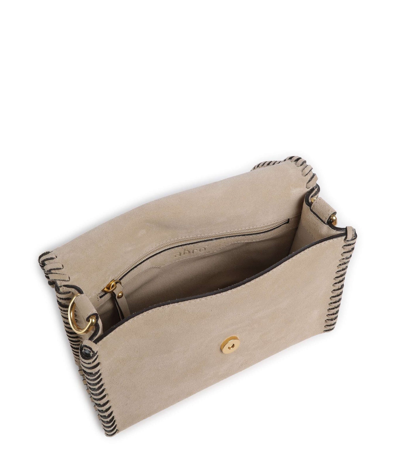 Abro Suede Temi Stitch Shoulder bag natural