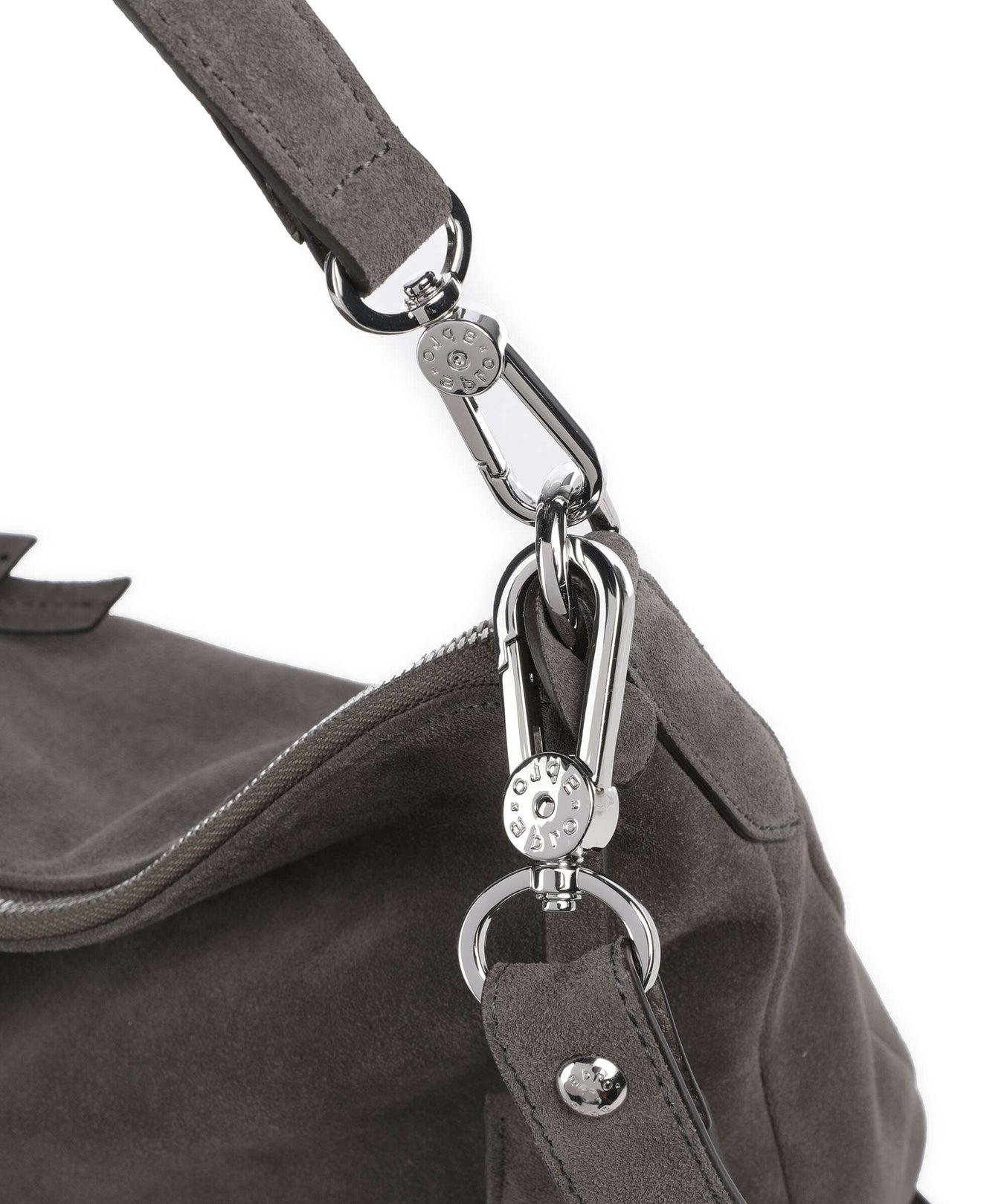 Abro Suede Juna Small Hobo bag grey