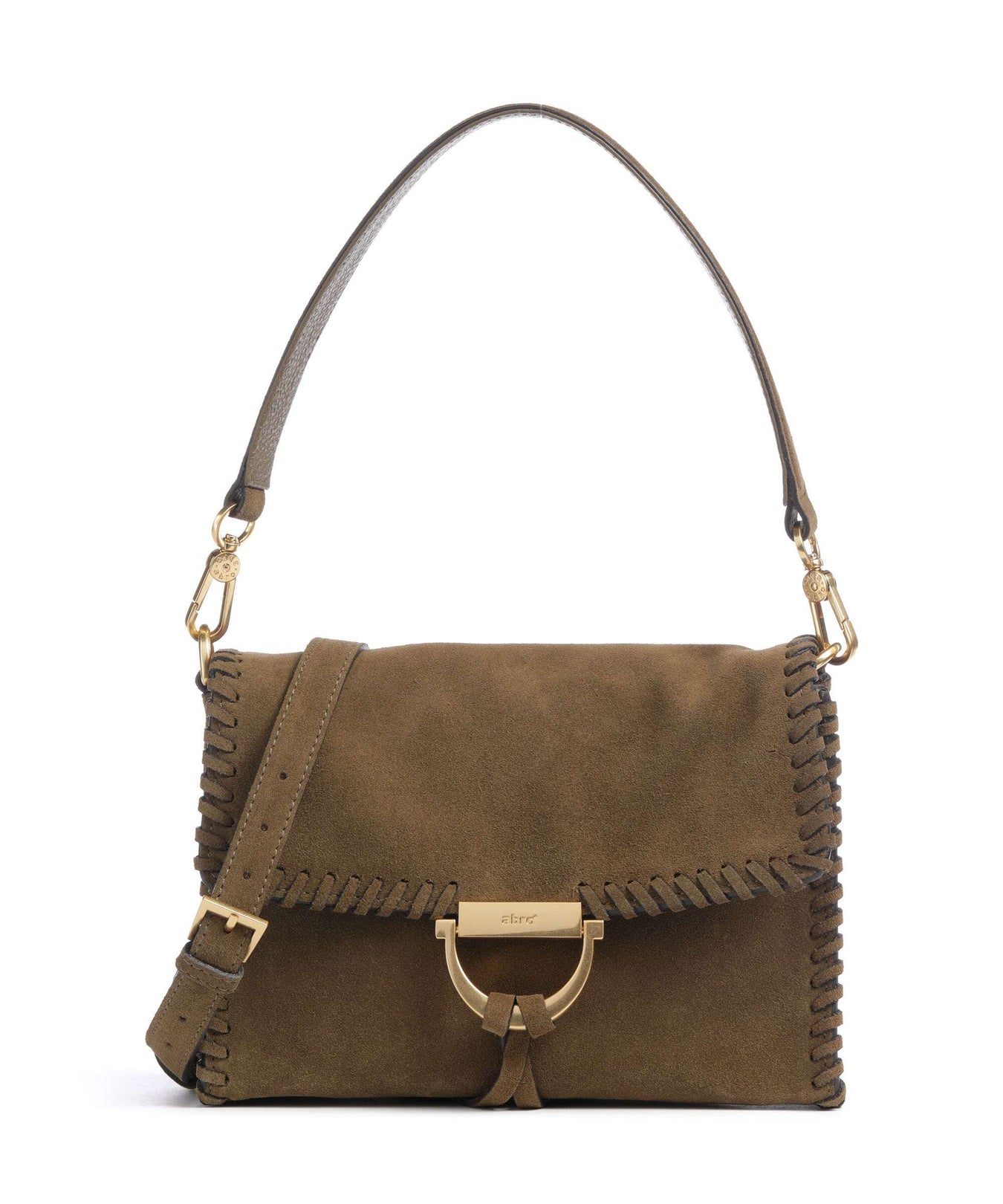 Abro Suede Temi Stitch Shoulder bag military