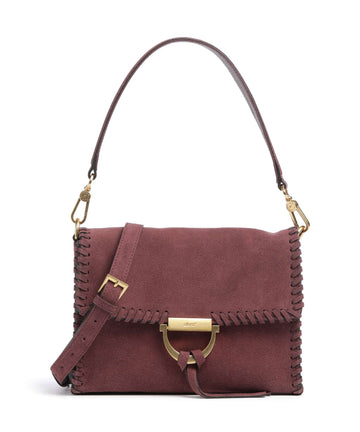 Abro Suede Temi Stitch Torba na ramię bordeaux