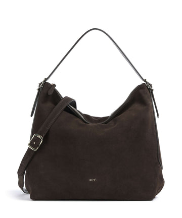Abro Suede Carina Torebka worek dark brown