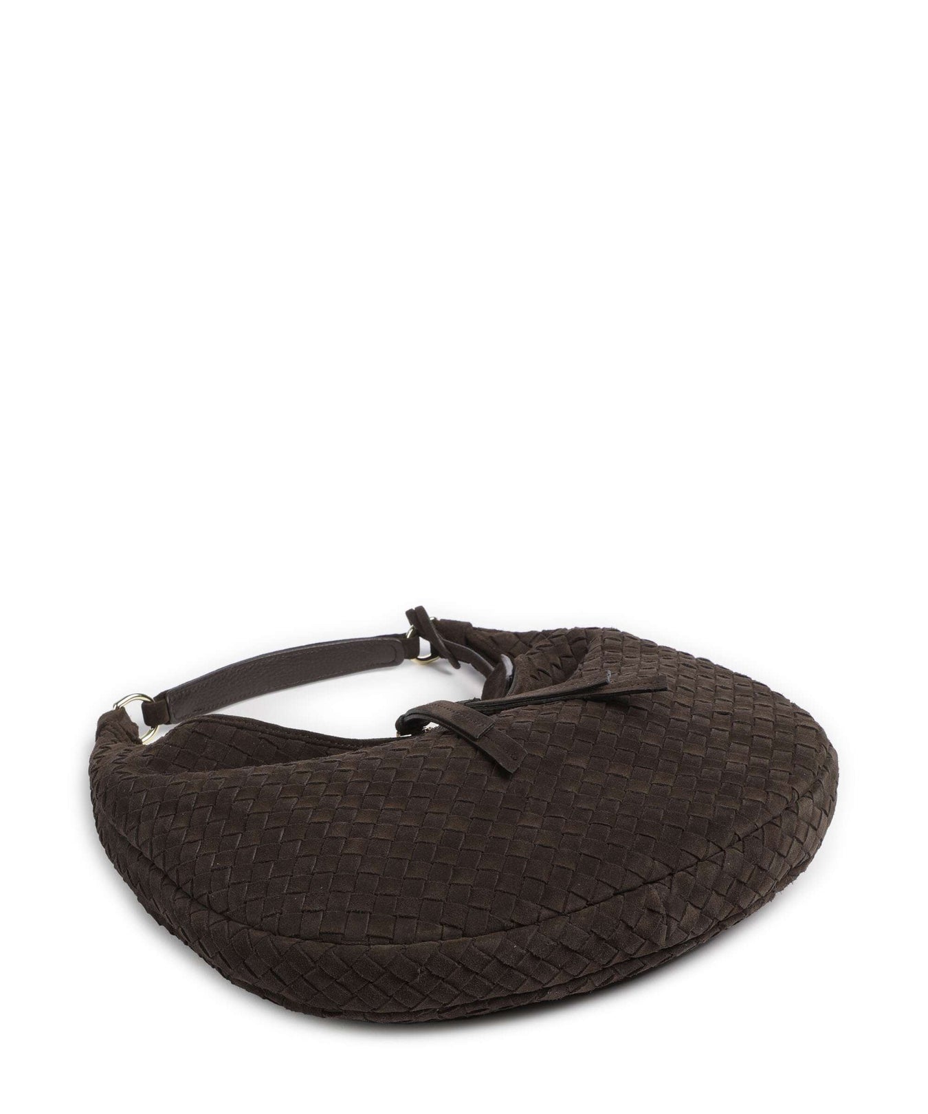 Abro Suede Weaving Nana Small Hobo bag dark brown