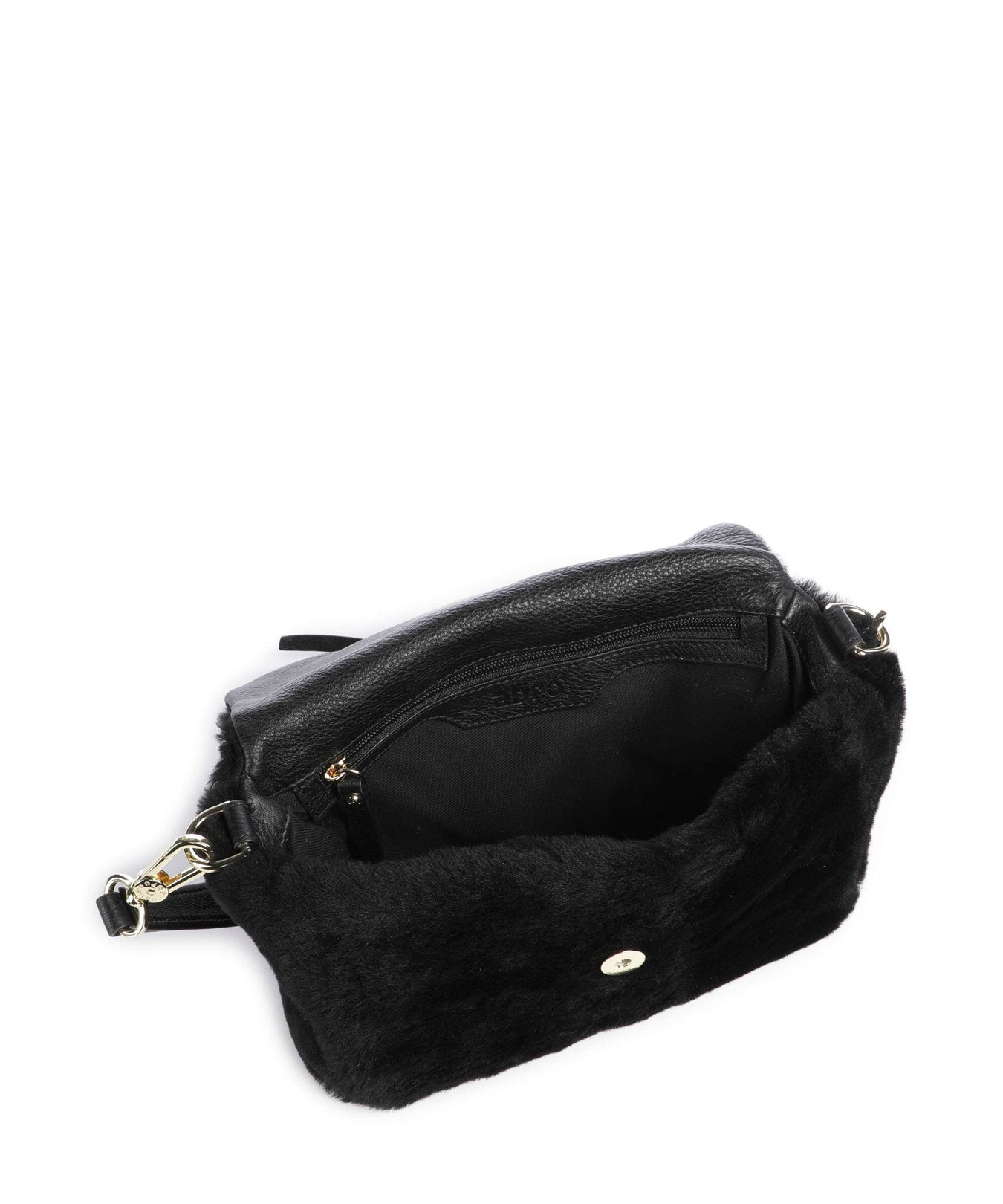 Abro Shearling Temi Shoulder bag black/gold