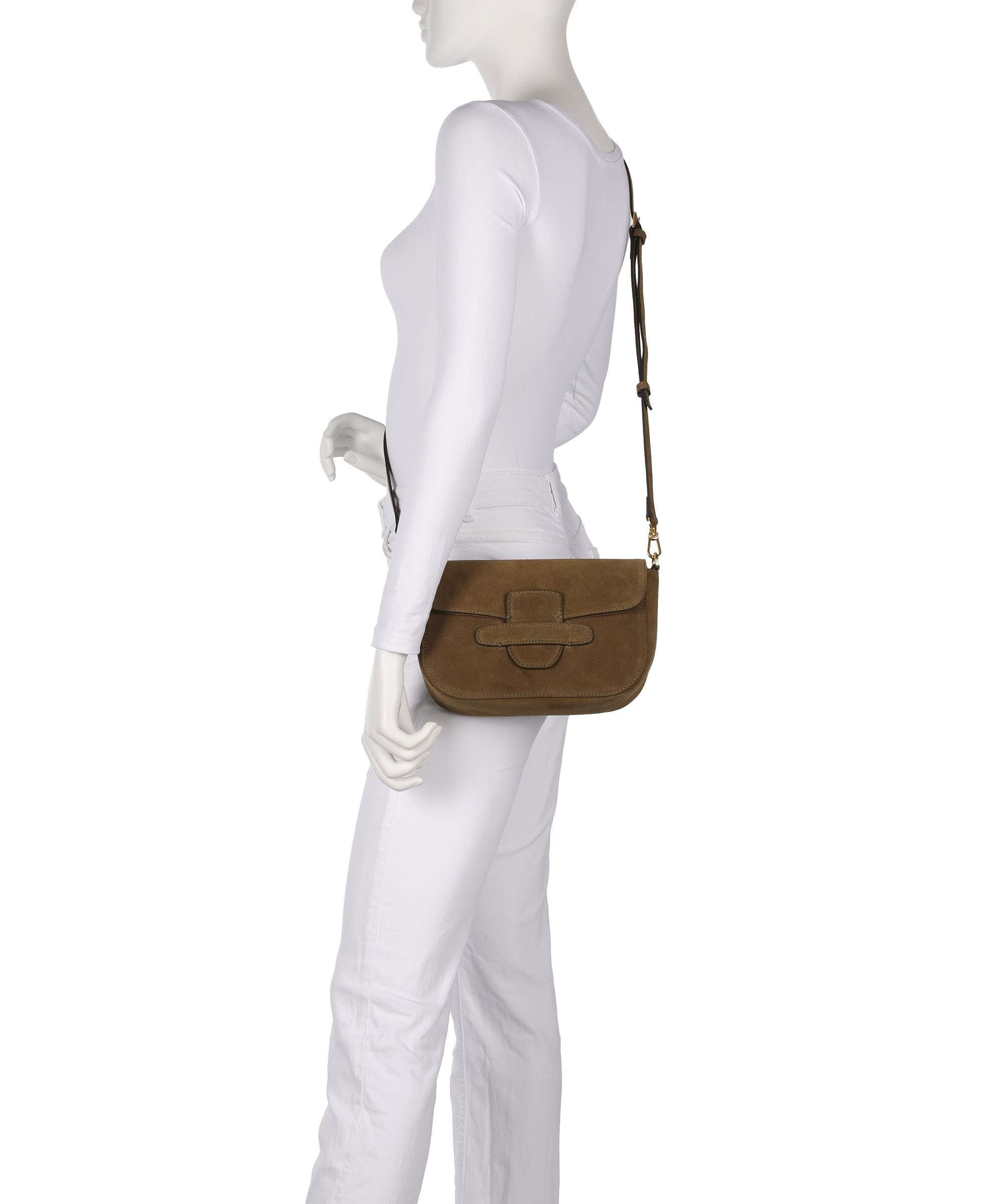 Abro Suede Camilla Shoulder bag military