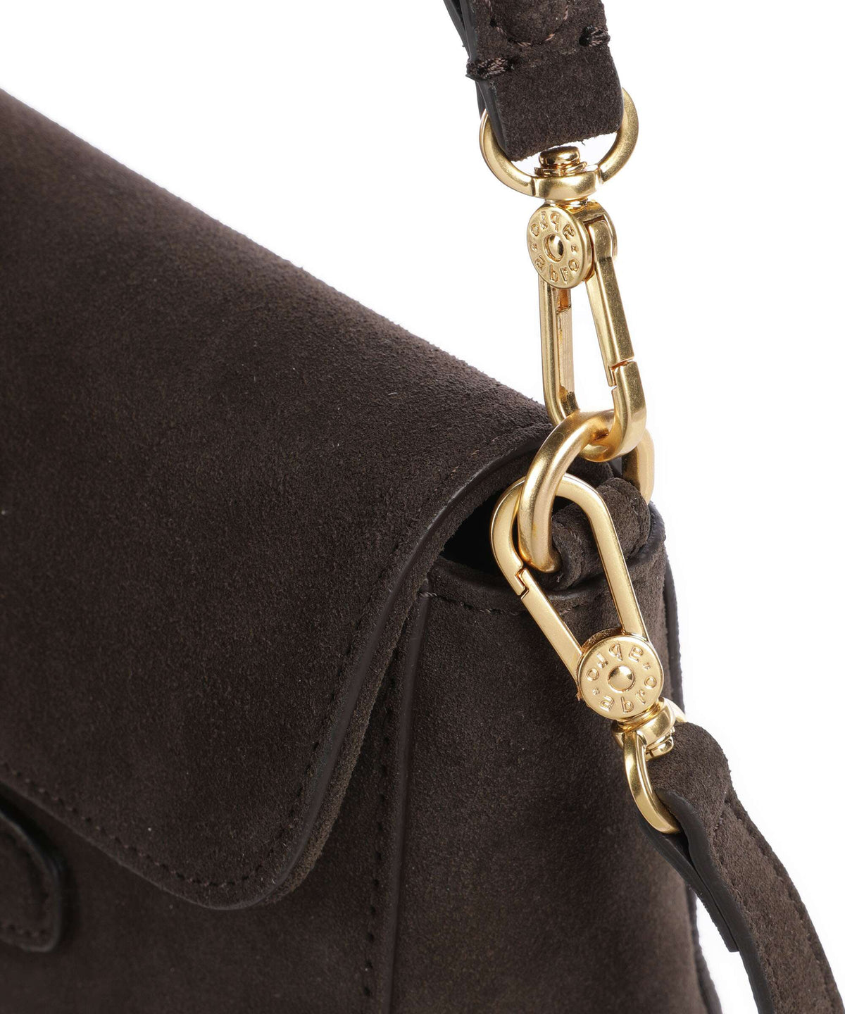 Abro Suede Camilla Shoulder bag dark brown