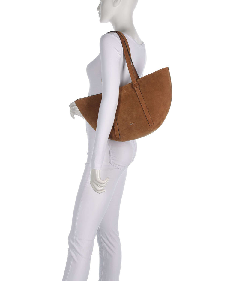 Abro Suede Cosmo Medium Tote bag cuoio